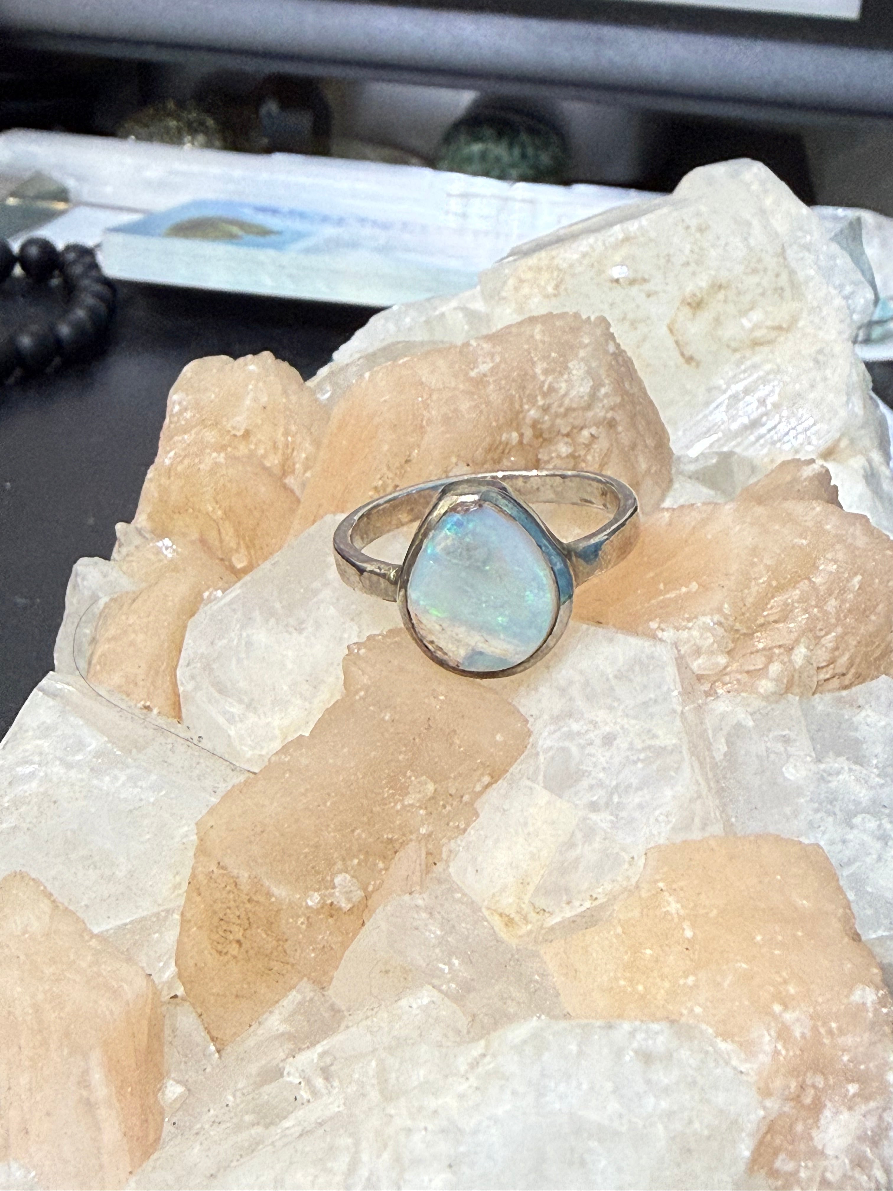 Solid Australian Opal Ring, size 10.75 – A Treasure of Light & Inspiration Crystal Wellness