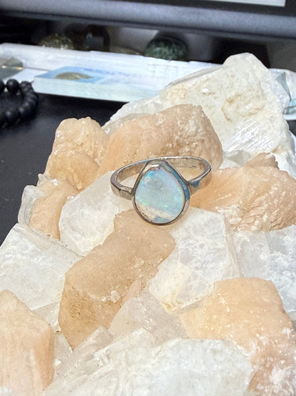 Solid Australian Opal Ring, size 10.75 – A Treasure of Light & Inspiration Crystal Wellness