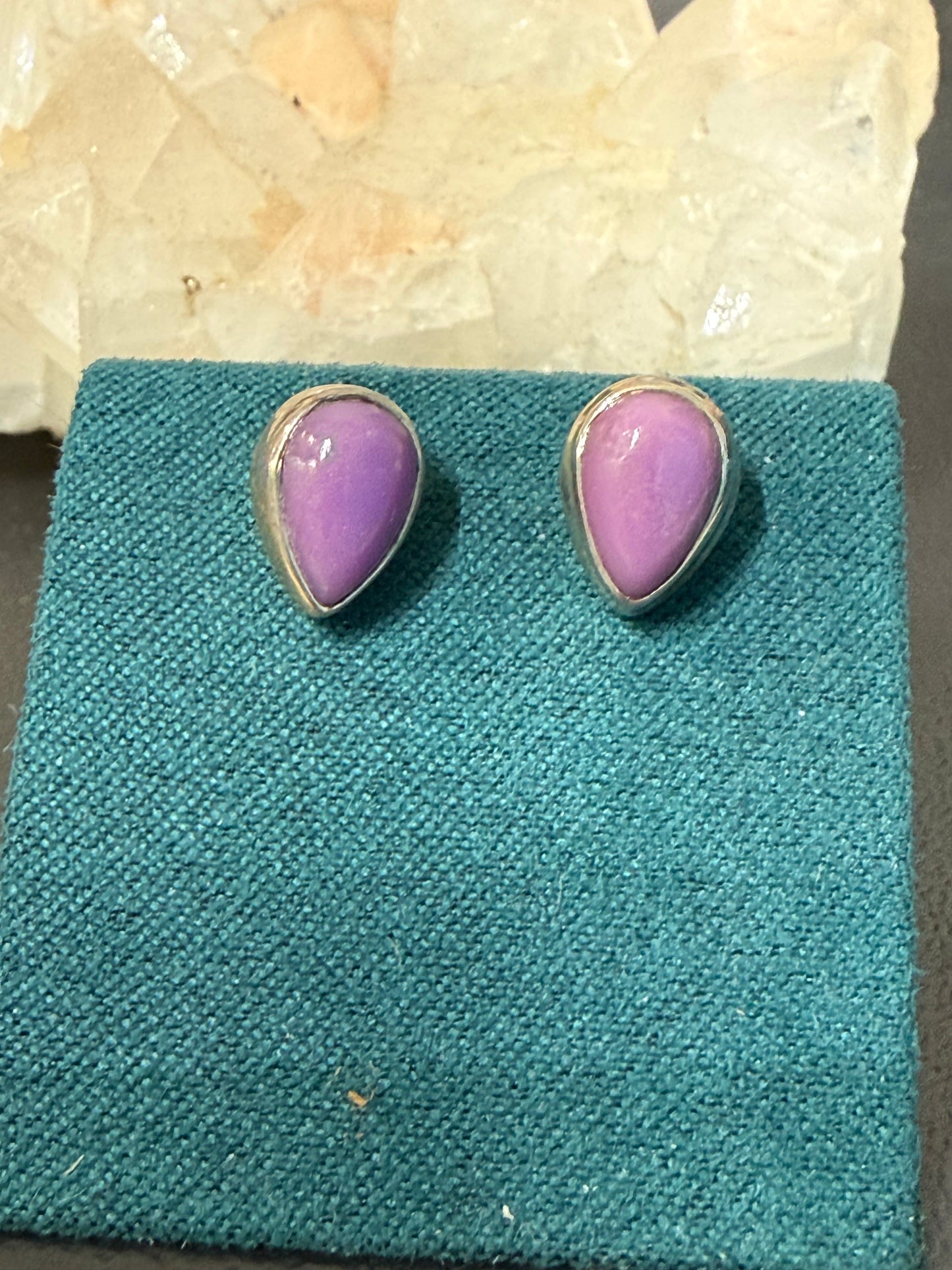 Phosphosiderite Stud Earrings – Serenity • Intuition • Spiritual Peace, 10mmx6mm Crystal Wellness