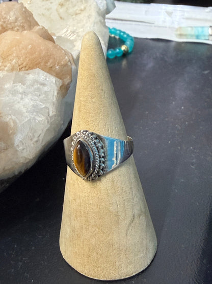 Golden Tiger Eye Ring, size 8  – Strength, Protection & Confidence Crystal Wellness