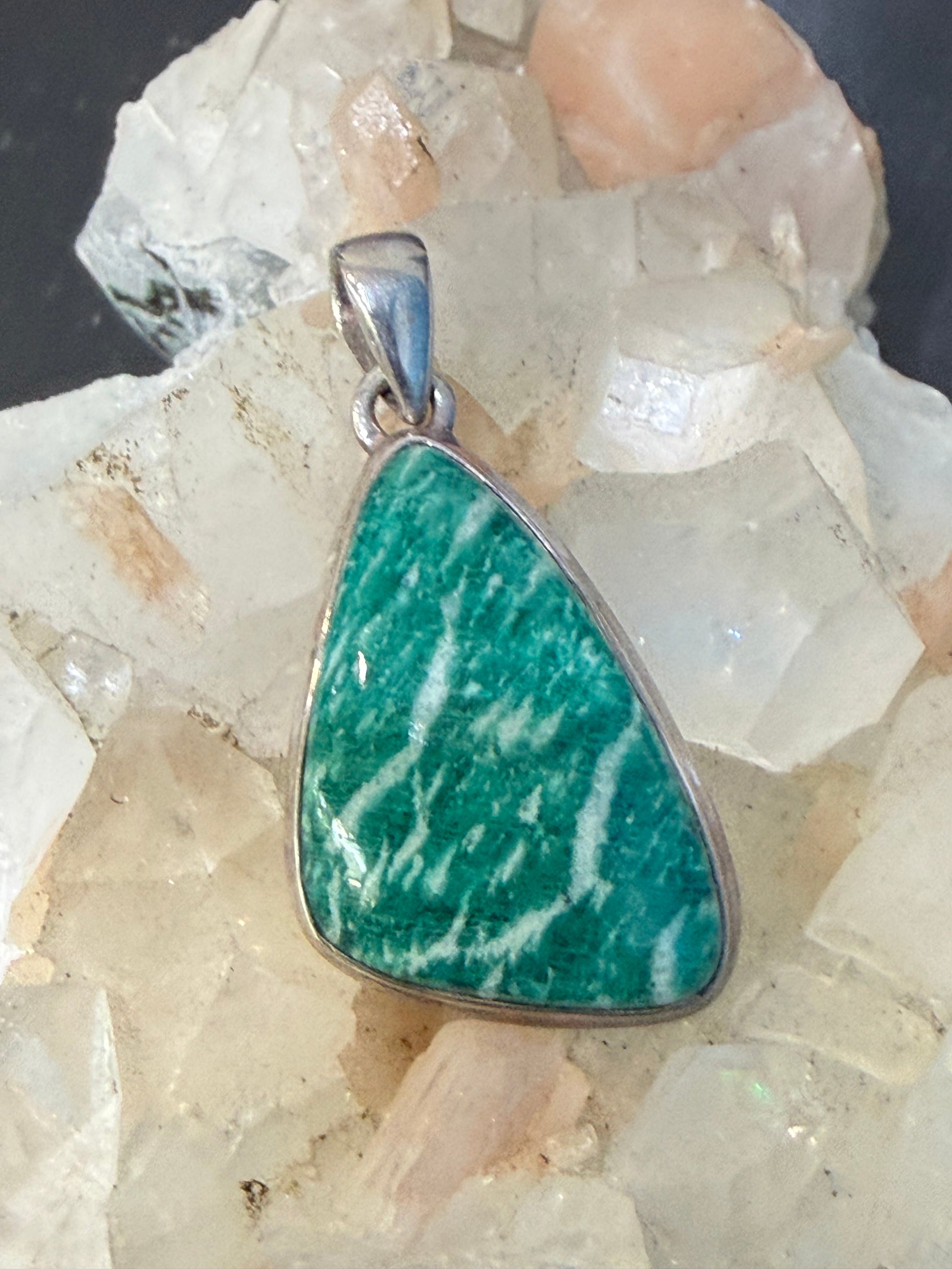 Amazonite Pendant — Stone of Truth & Heartfelt Communication, 35mmx20mm Crystal Wellness