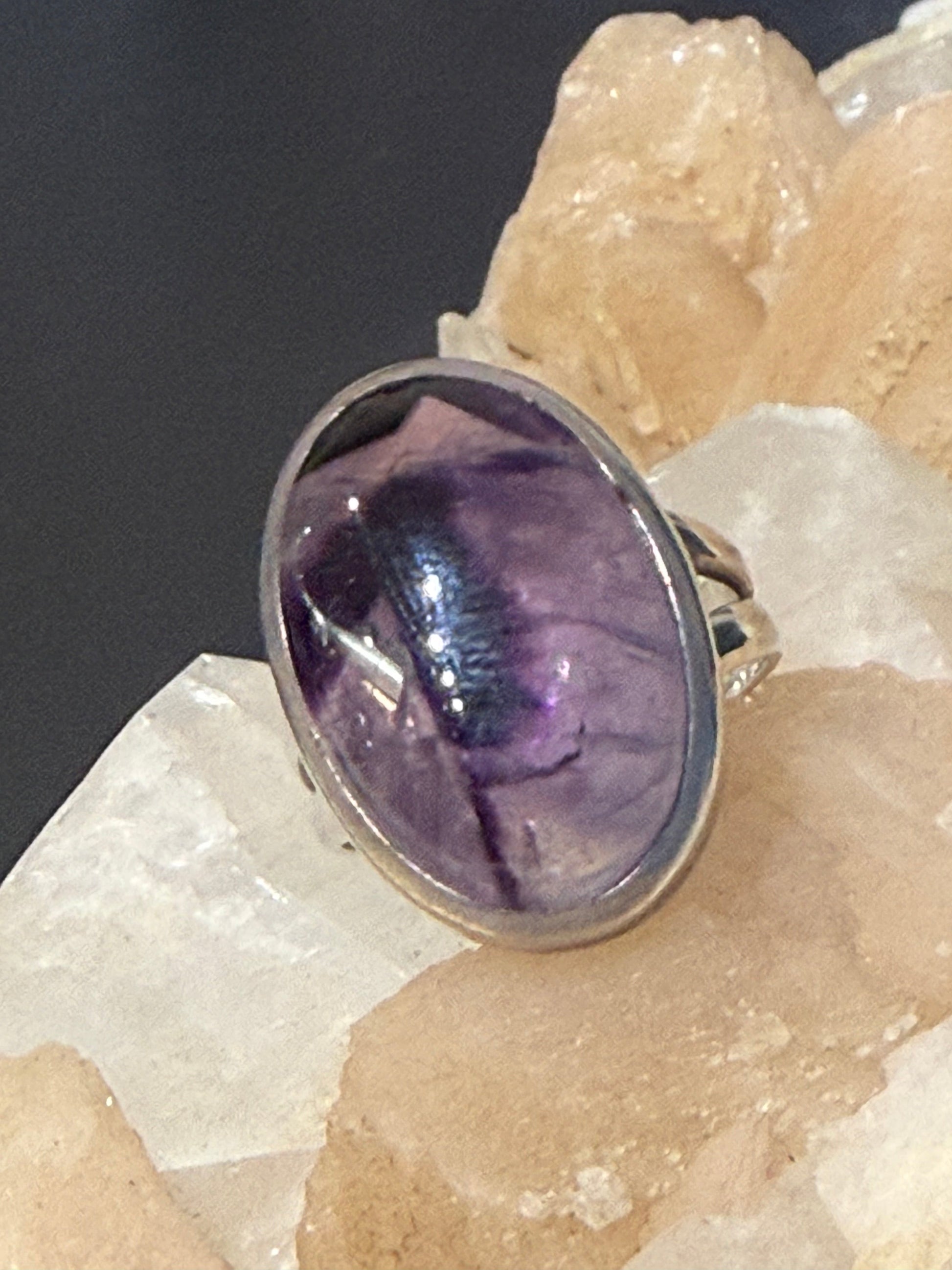 Amethyst Sterling Silver Ring – Size 7 Crystal Wellness