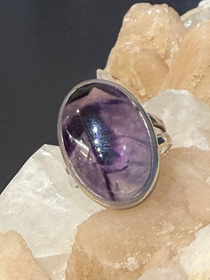 Amethyst Sterling Silver Ring – Size 7 Crystal Wellness