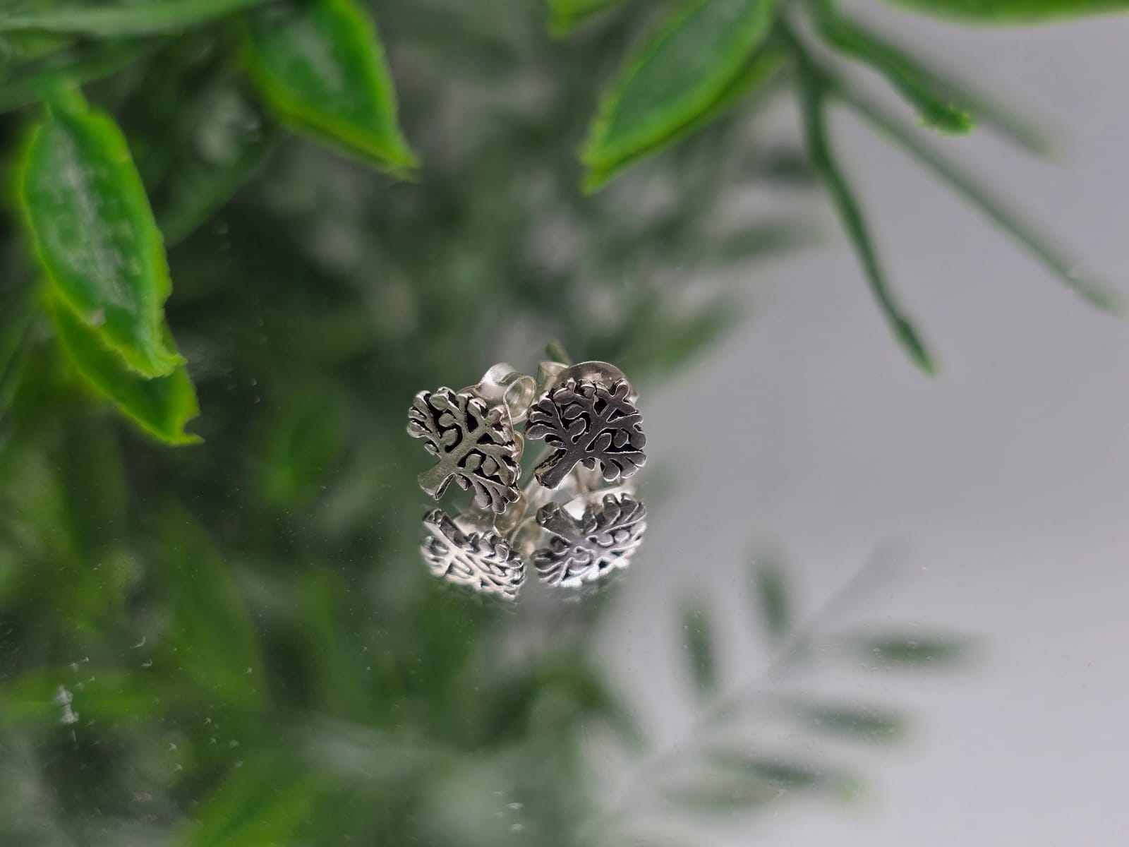 Minimal Tree of Life Stud Earrings Crystal Wellness