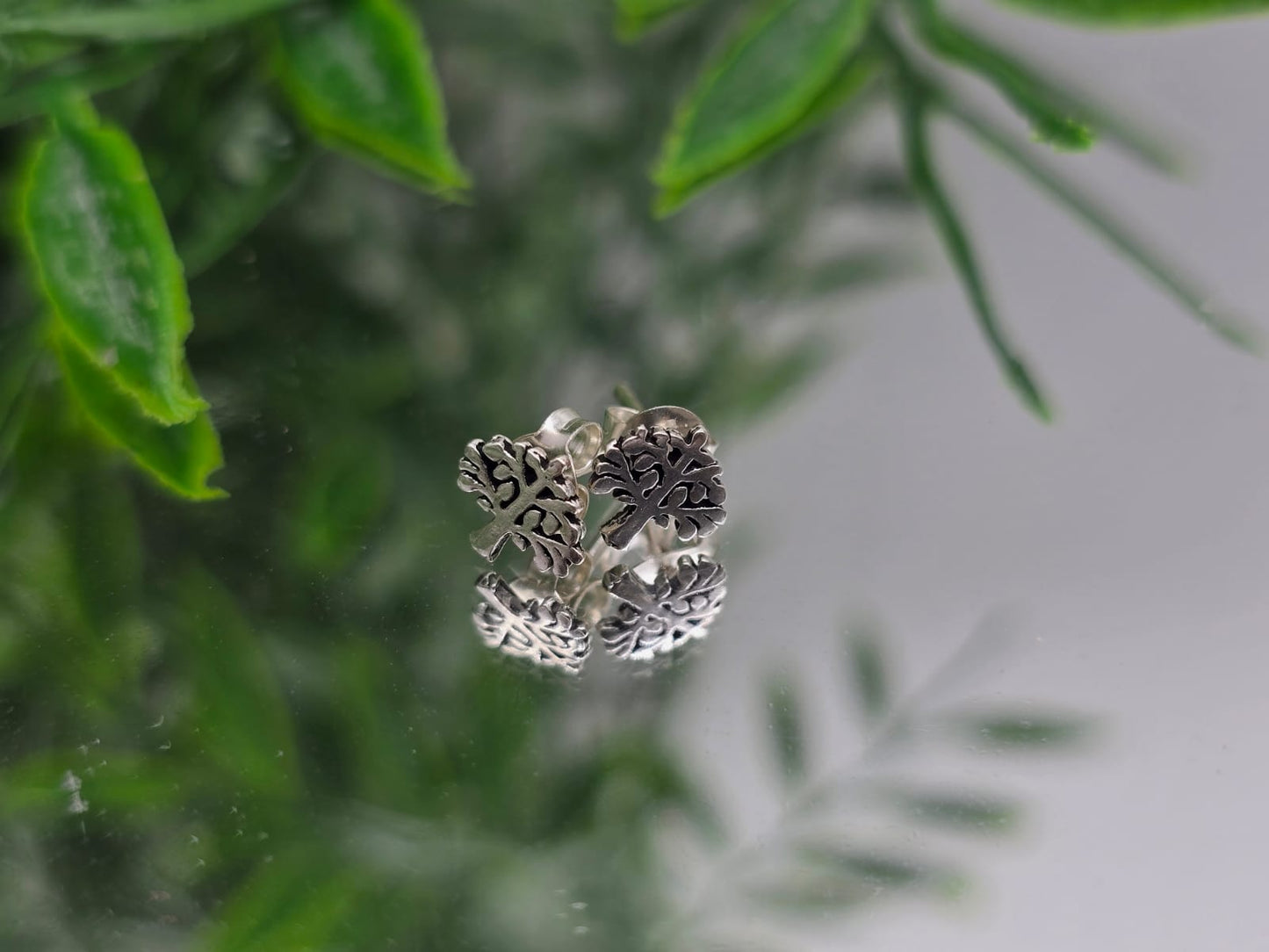 Minimal Tree of Life Stud Earrings Crystal Wellness