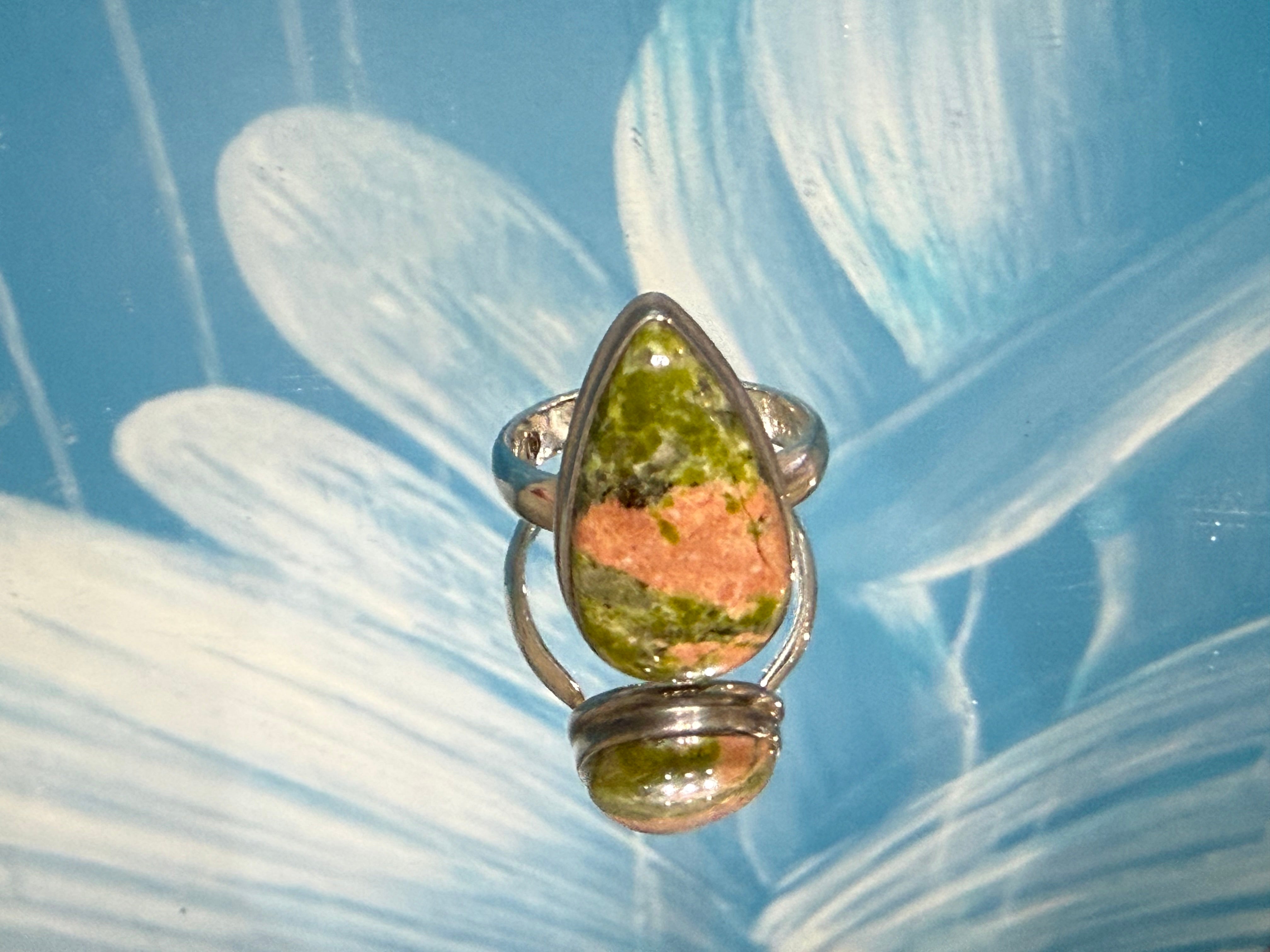 Unakite Ring, size 9 – Stone of Emotional Healing, Balance & New Beginnings Crystal Wellness