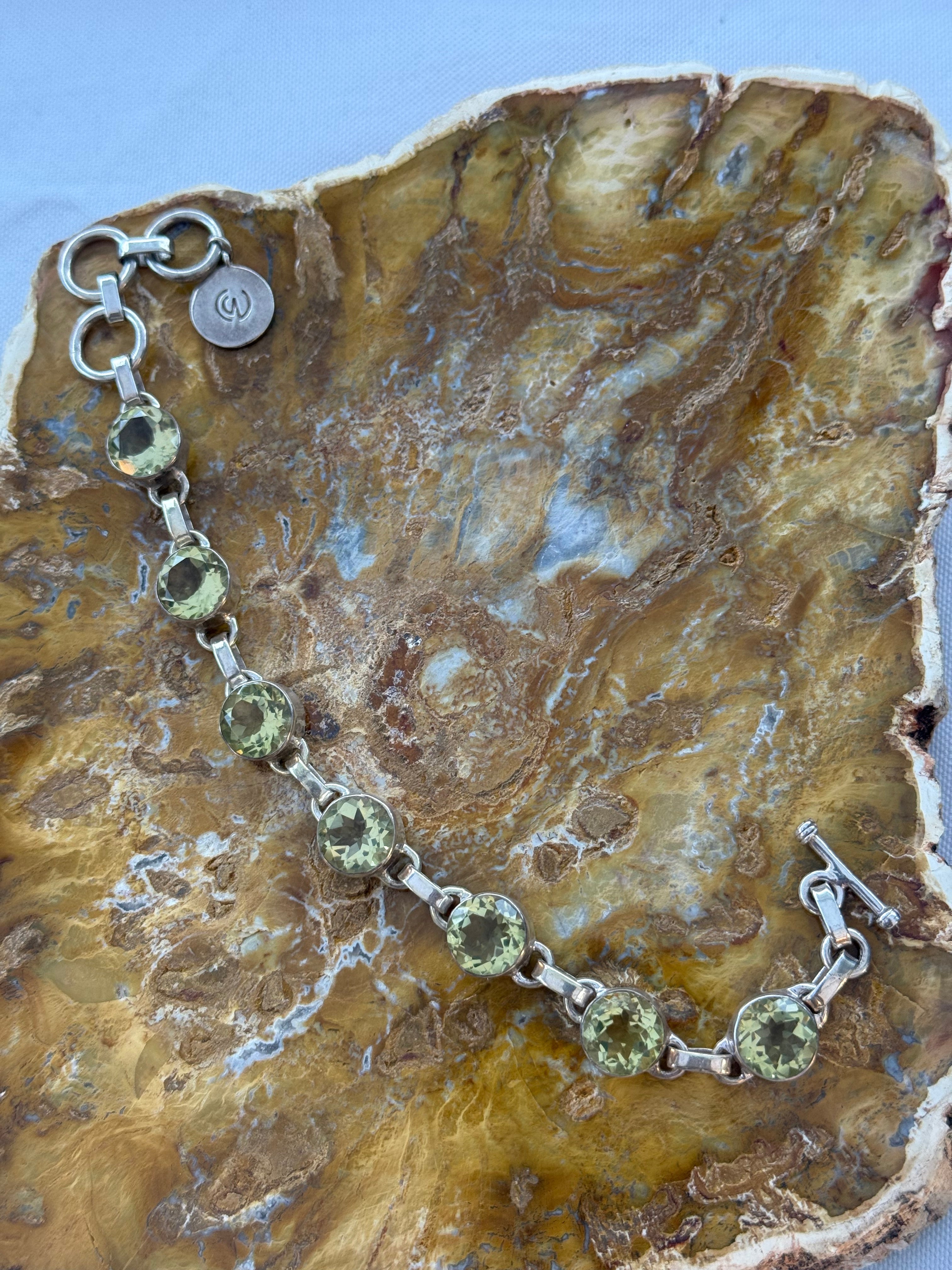 Lemon Topaz 925 Sterling Silver Bracelet Crystal Wellness