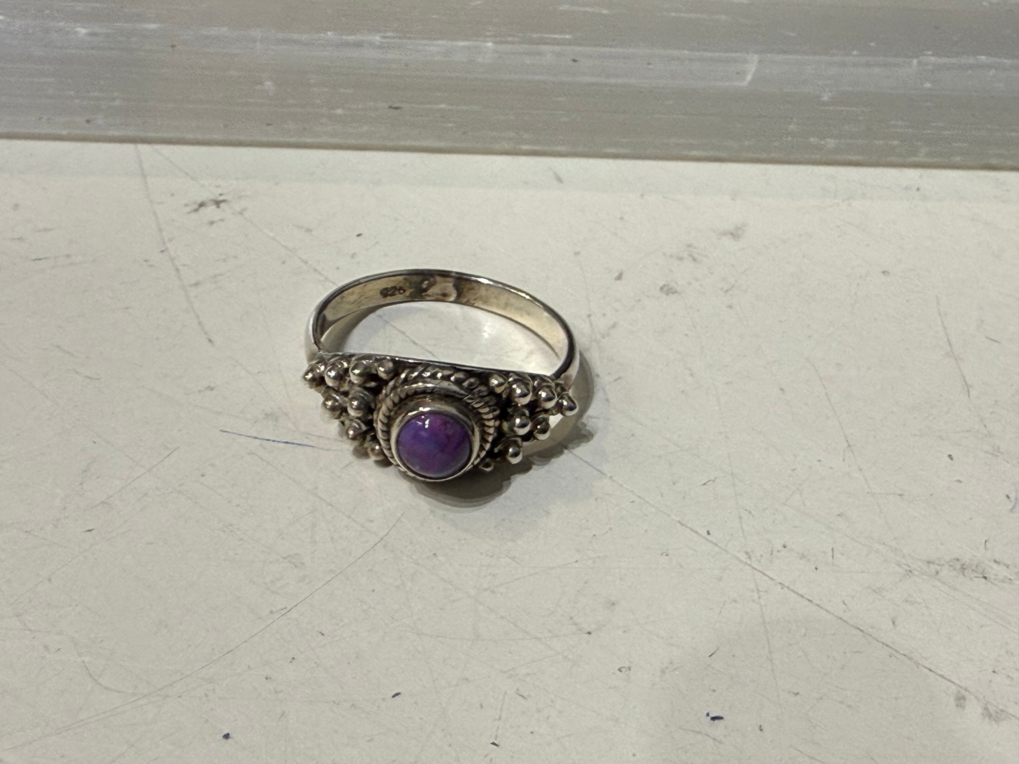 Purple Copper Turquoise Ring, size 7.5 – Sacred Harmony & Inner Wisdom Crystal Wellness