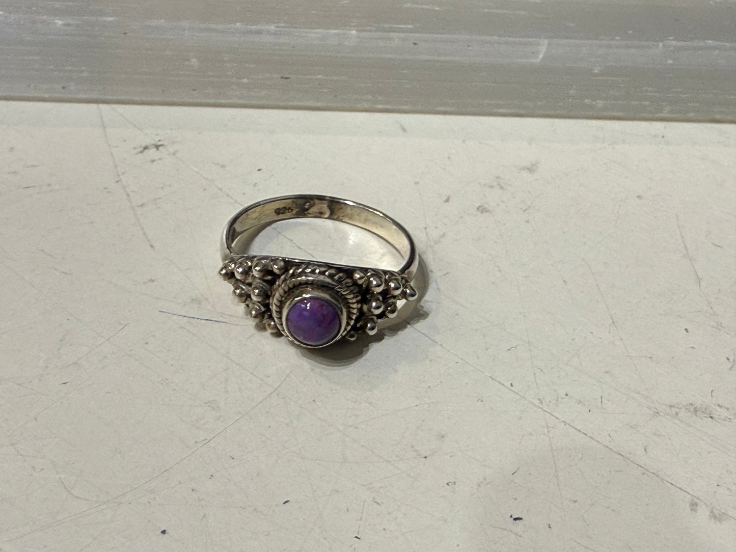 Purple Copper Turquoise Ring, size 7.5 – Sacred Harmony & Inner Wisdom Crystal Wellness
