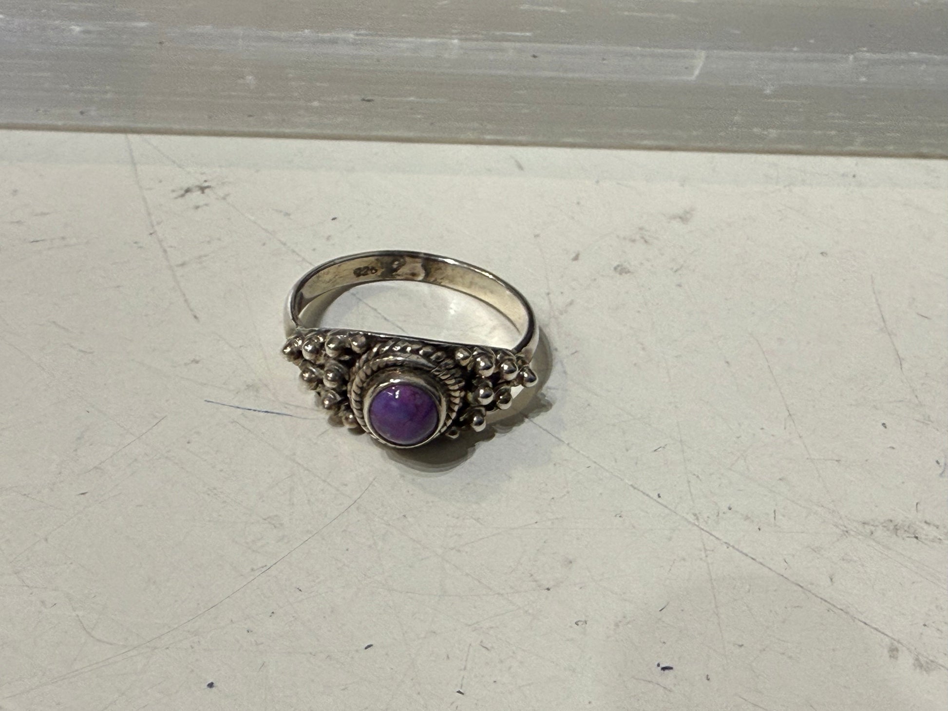 Purple Copper Turquoise Ring, size 7.5 – Sacred Harmony & Inner Wisdom Crystal Wellness