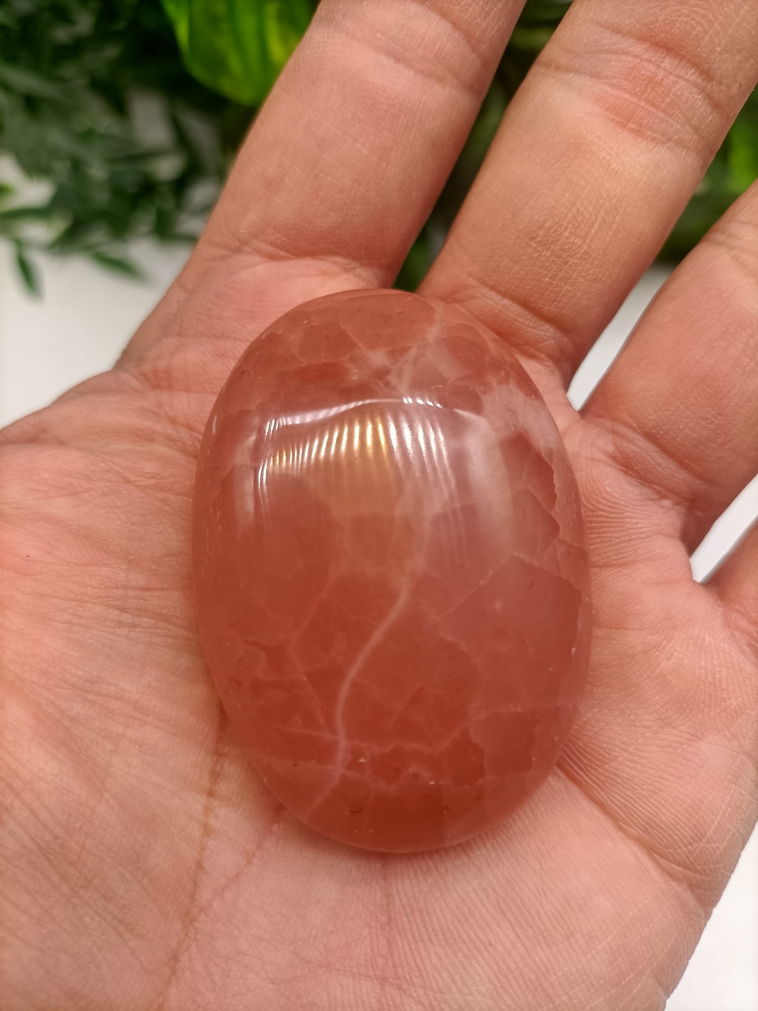 Honey Calcite Palm Stone Crystal Wellness