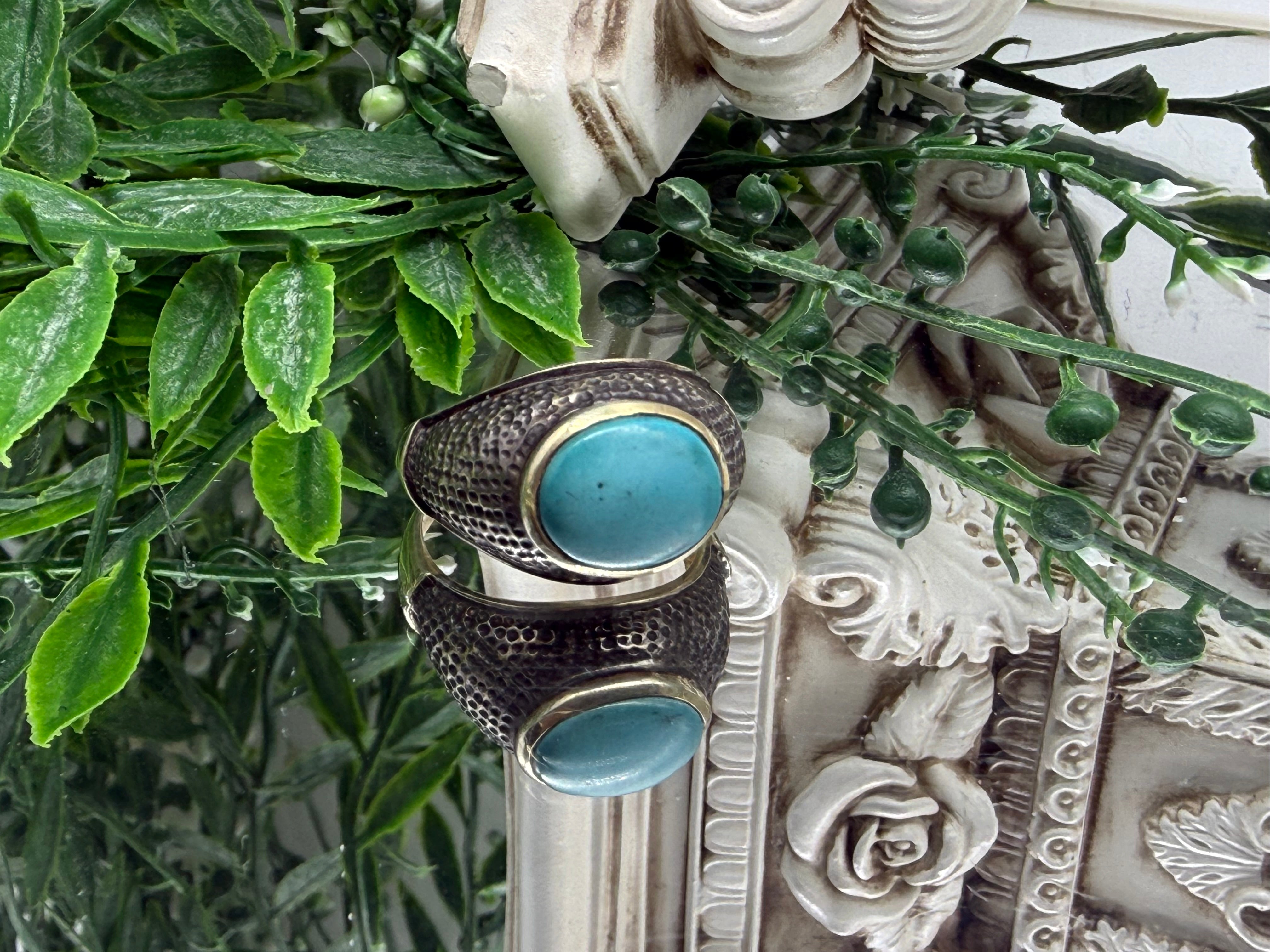 Turquoise Sterling Silver Men’s Ring – Size 9 | Stone of Wisdom & Authentic Expression Crystal Wellness