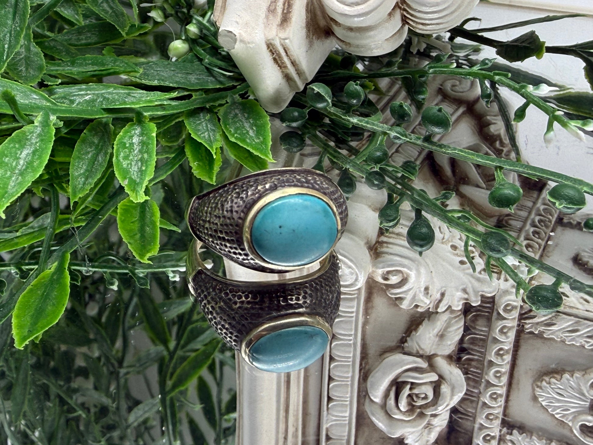 Turquoise Sterling Silver Men’s Ring – Size 9 | Stone of Wisdom & Authentic Expression Crystal Wellness