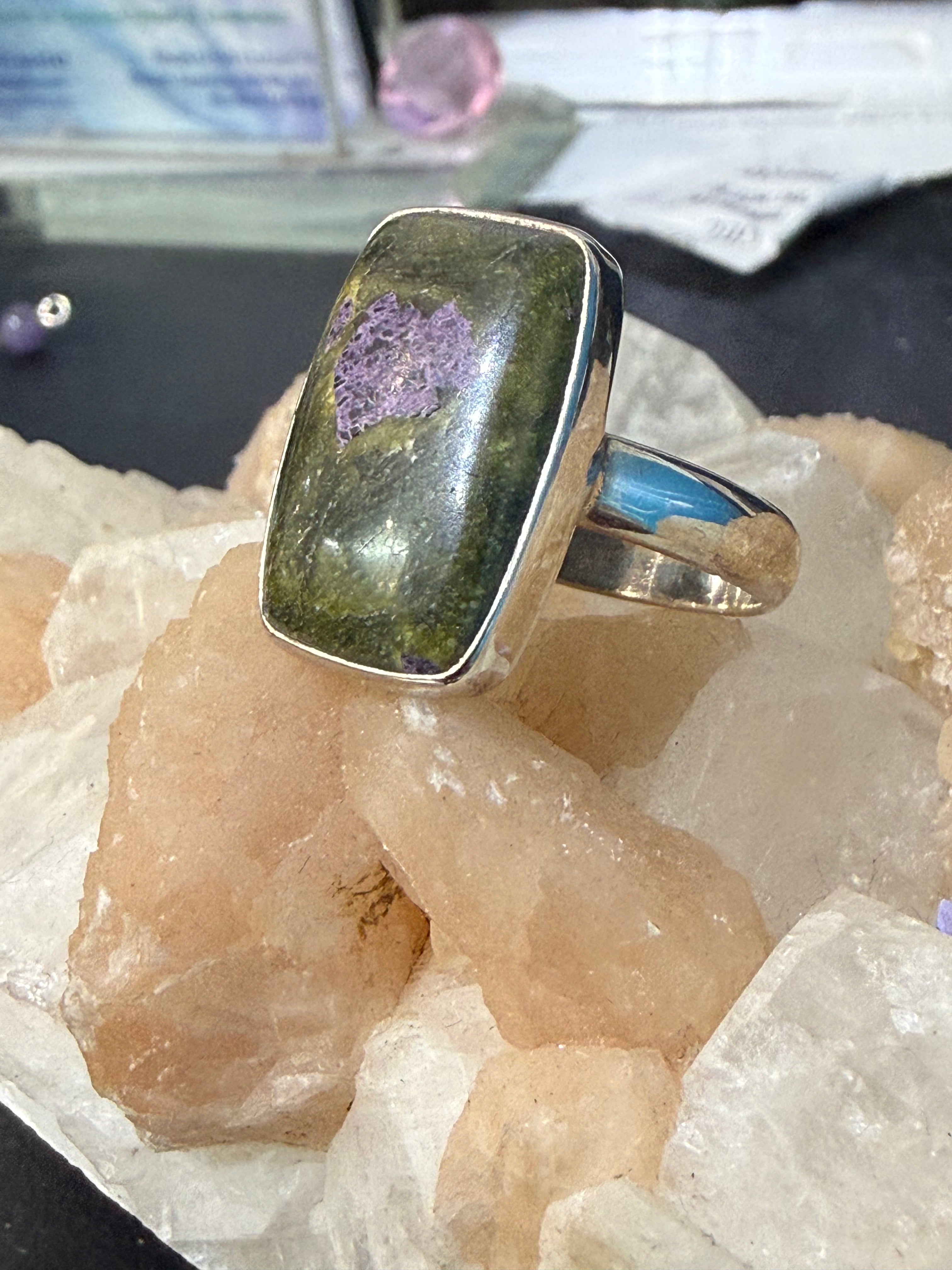 Atlantisite Ring, size 10– Transformation, Peace & Heart Healing Crystal Wellness