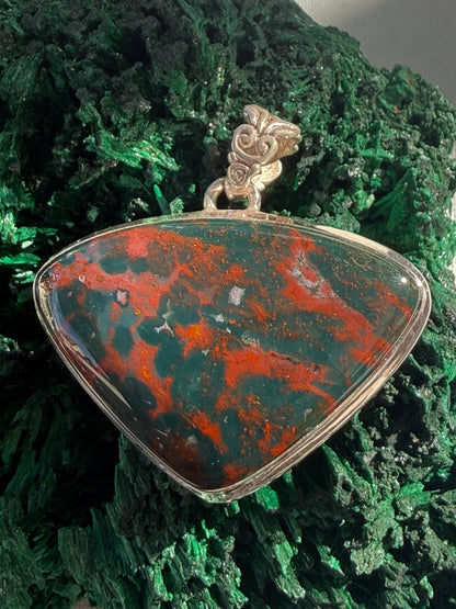 Guardian of Strength Bloodstone Pendant 20mmx37mm Crystal Wellness