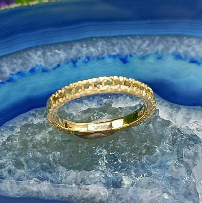 Authentic Moldavite 18ct Gold Vermeil Ring Crystal Wellness