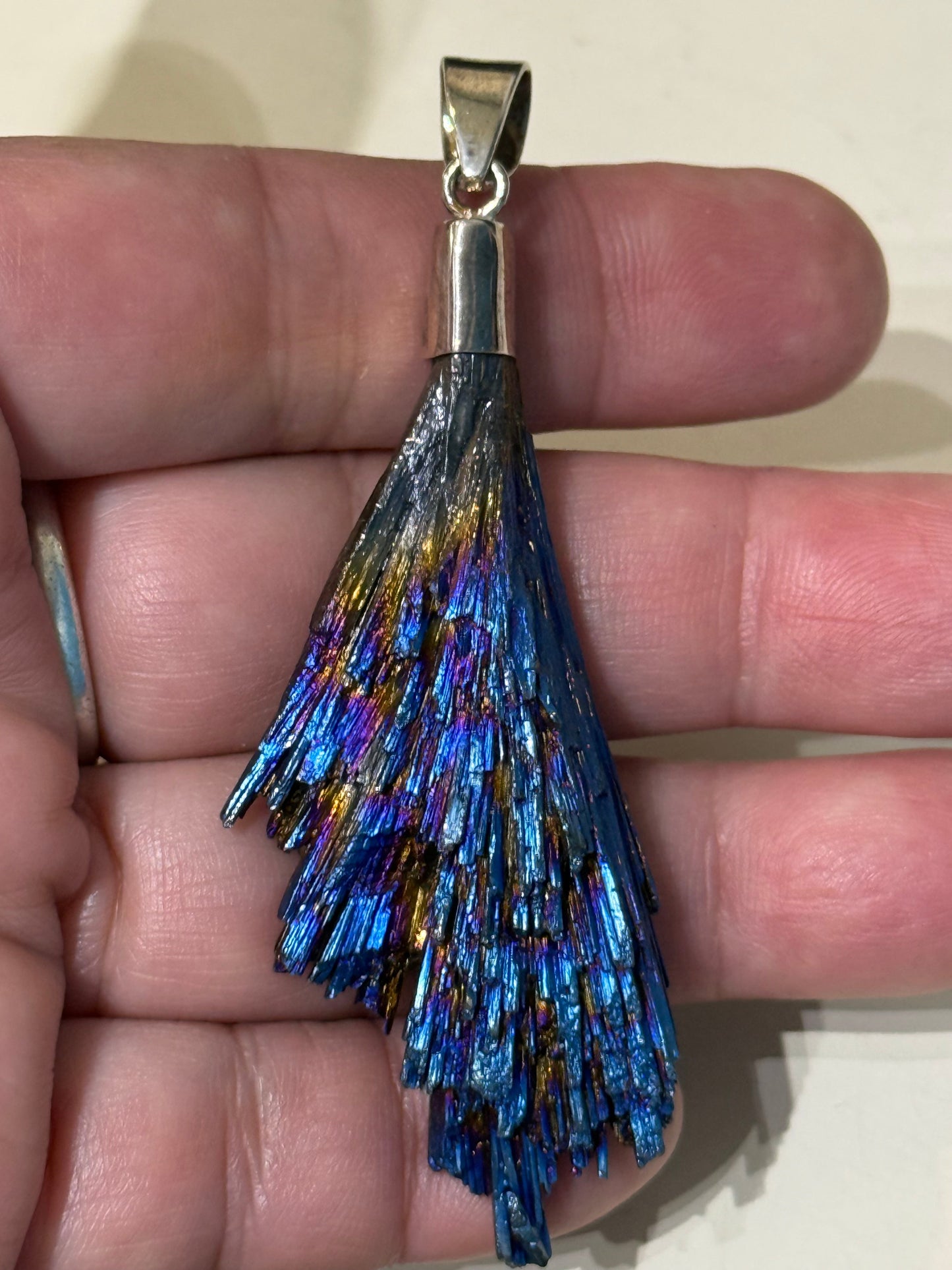 Titanium Kyanite Blade 925 Sterling Silver Pendant Crystal Wellness