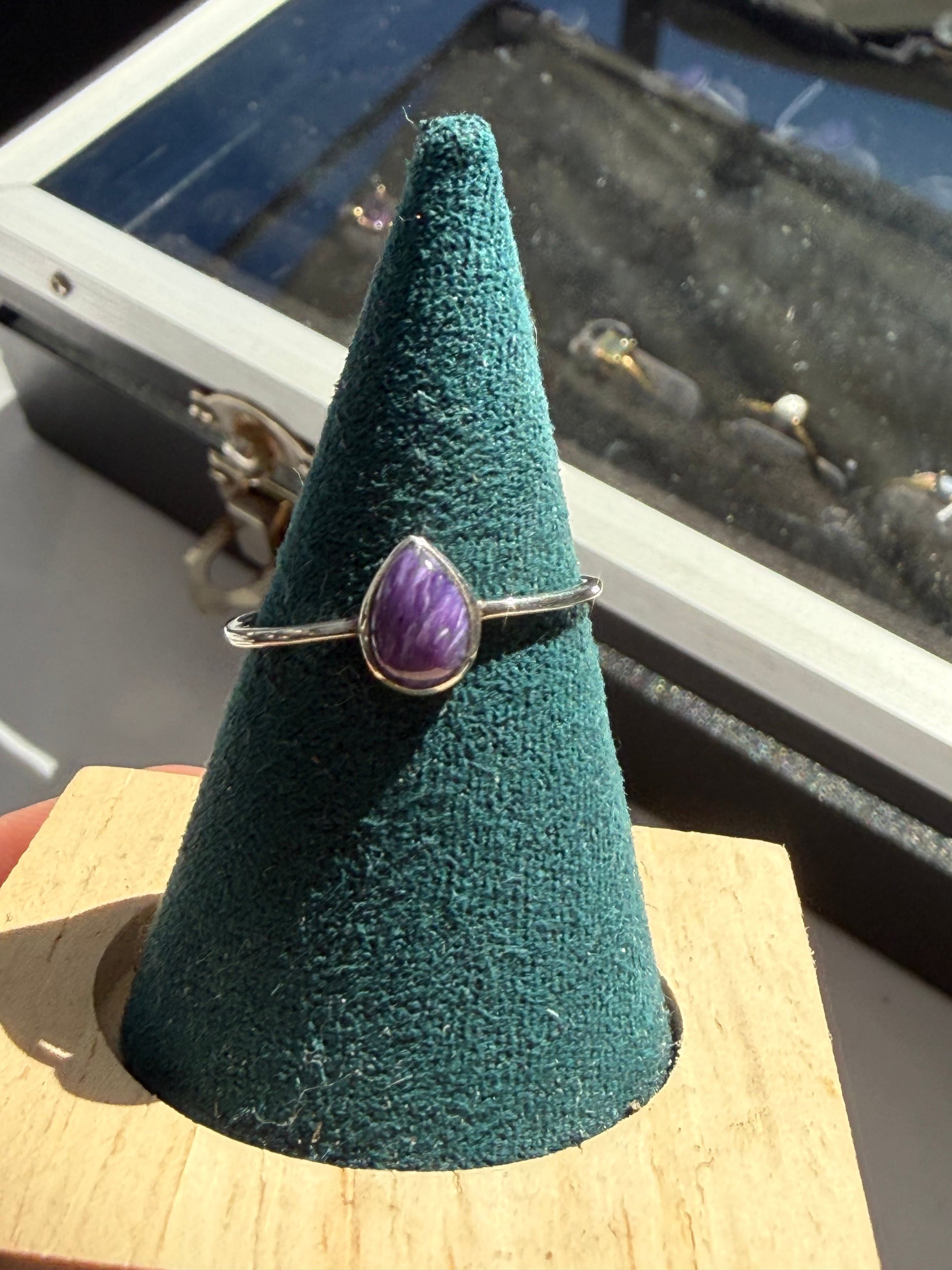 💜 Charoite Ring — Transformation & Spiritual Awakening, size 6 Crystal Wellness