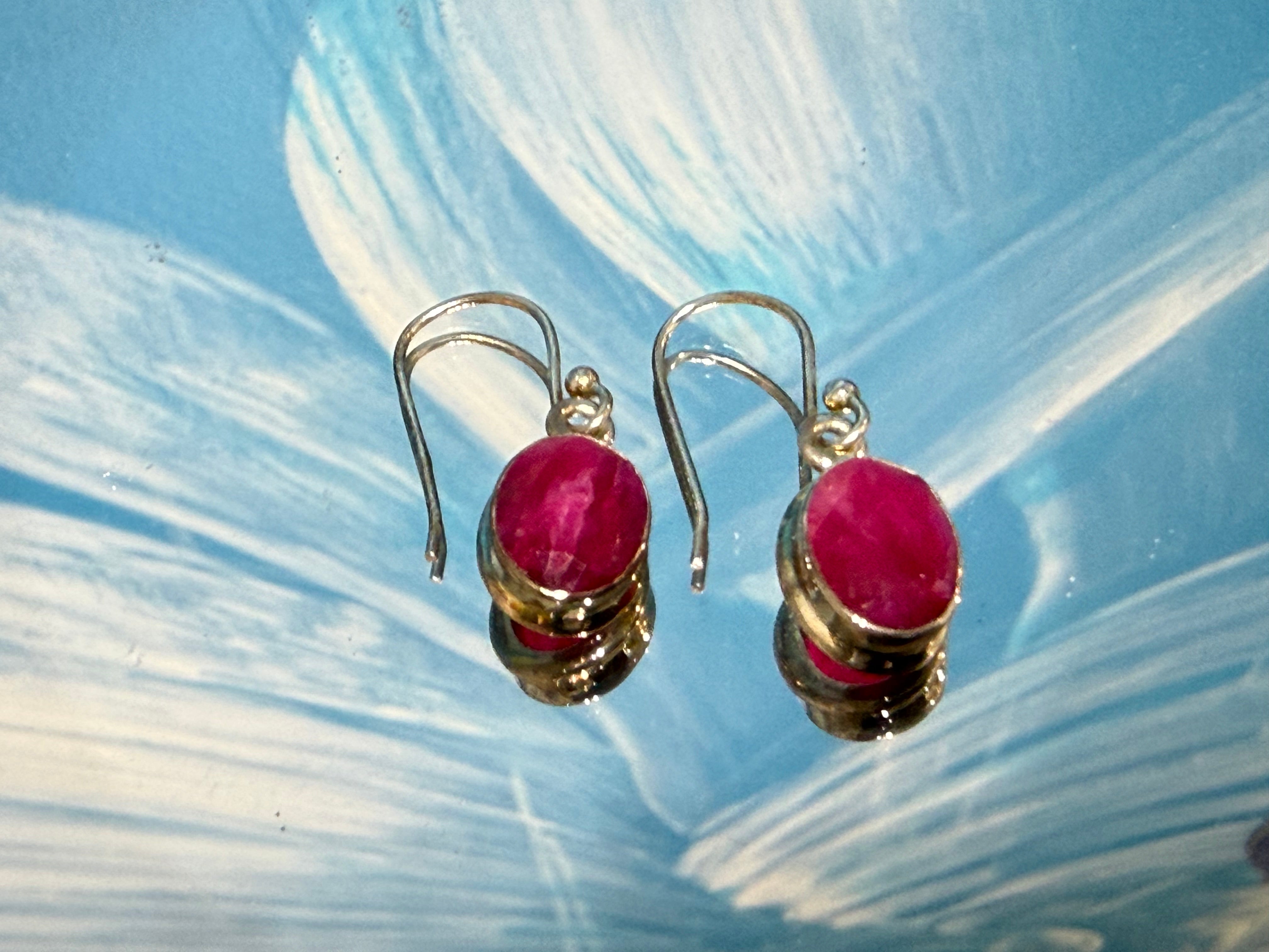 Ruby Earrings – Passion, Courage & Heart’s Fire, 12mmx9mm Crystal Wellness