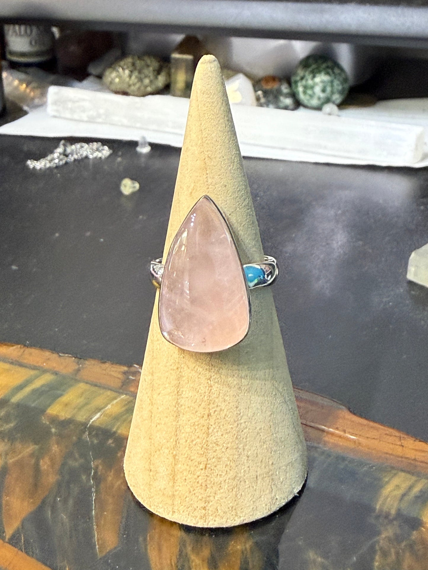 Rose Quartz Love Ring – Love, Compassion & Heart Healing, size 7 Crystal Wellness