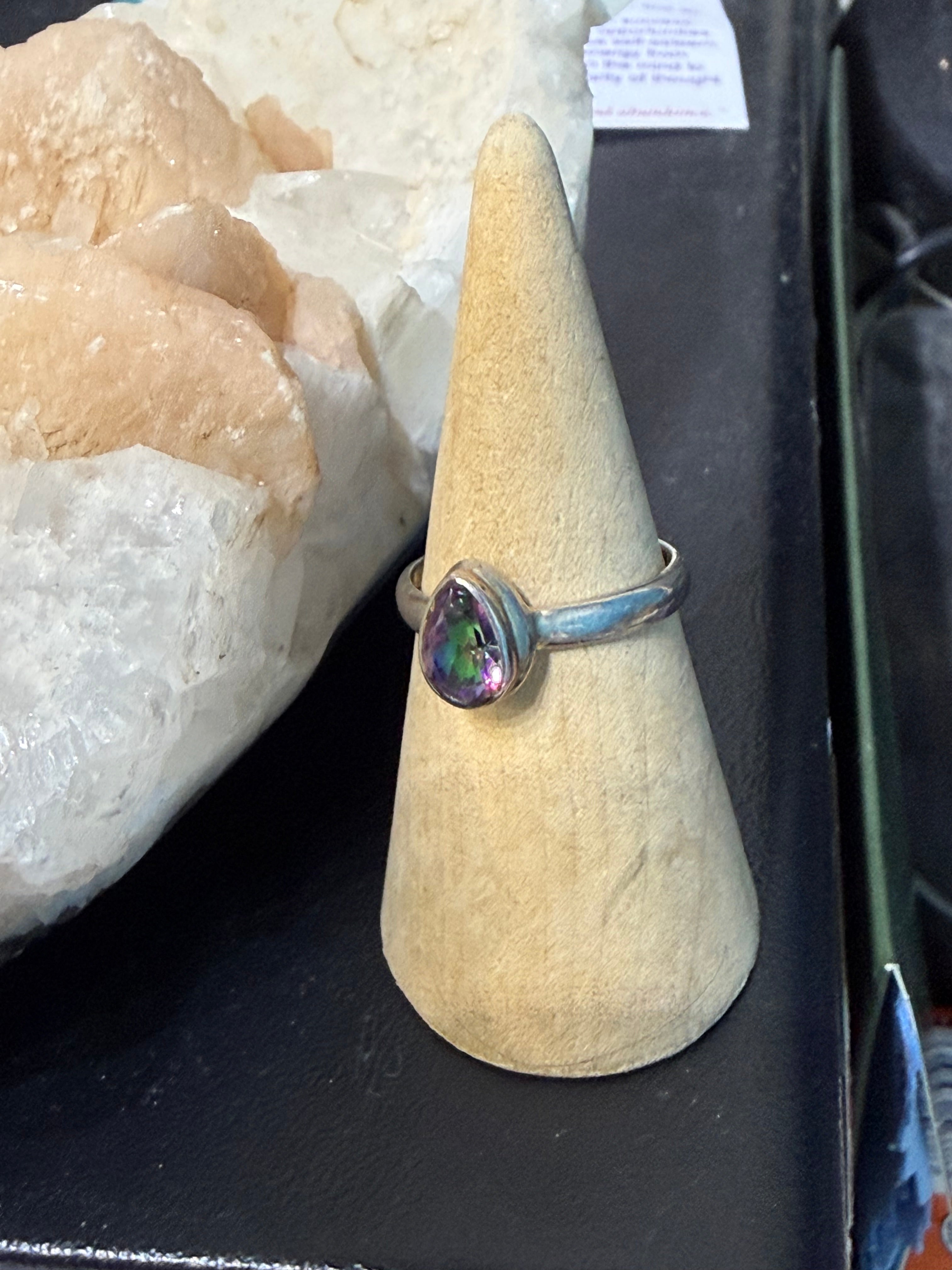 Mystic Topaz Ring, size 9  — A Celestial Prism of Transformation & Inner Light Crystal Wellness