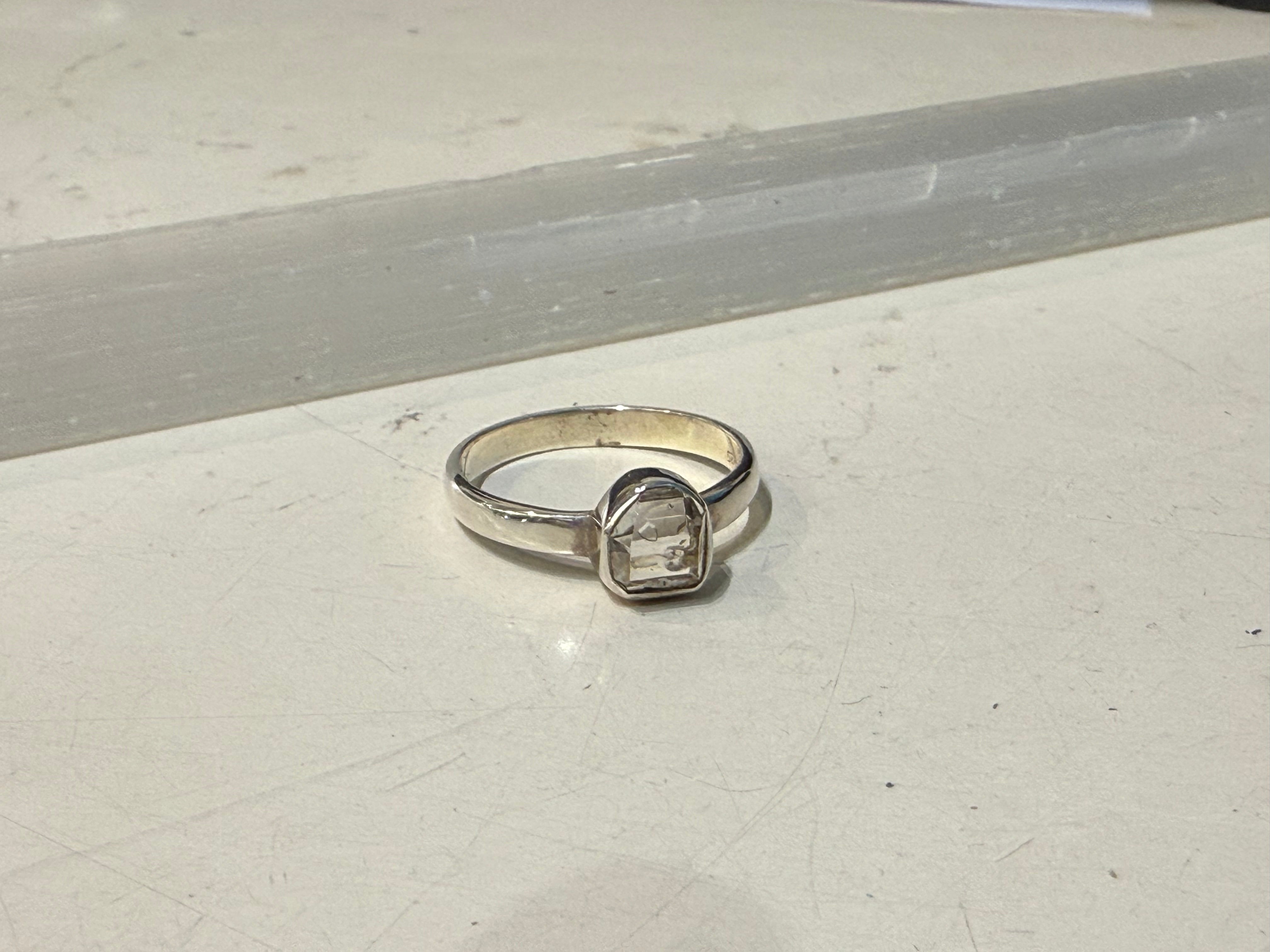 Herkimer Diamond Ring, size 9 – Clarity, Light & Amplified Energy Crystal Wellness