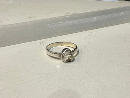 Herkimer Diamond Ring, size 9 – Clarity, Light & Amplified Energy Crystal Wellness