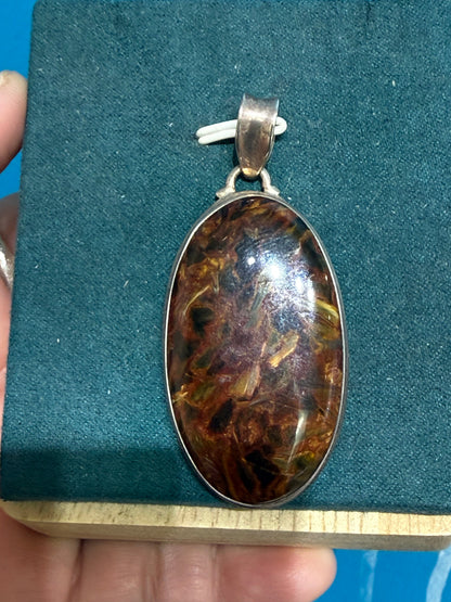 Pietersite Pendant – The Tempest Stone of Transformation, 44mmx26mm Crystal Wellness