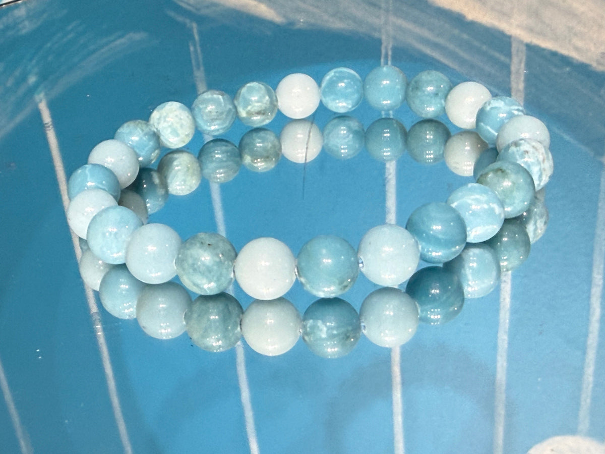 Blue Sky Stone Beads Bracelet – Stone of Calm, Clarity & Inner Peace Crystal Wellness