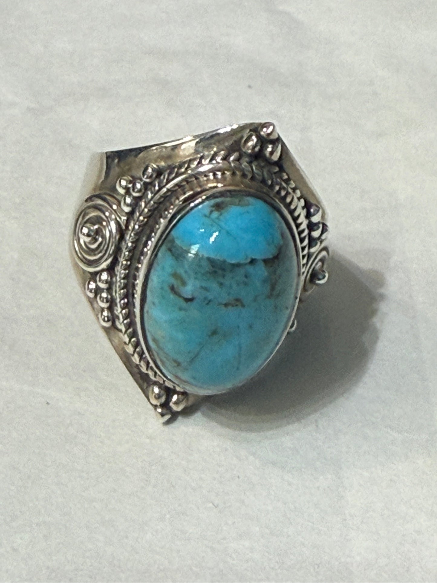 Blue Mohave Turquoise Sterling Silver Ring – Size 6.5 | Stone of Expression & Inner Harmony Crystal Wellness