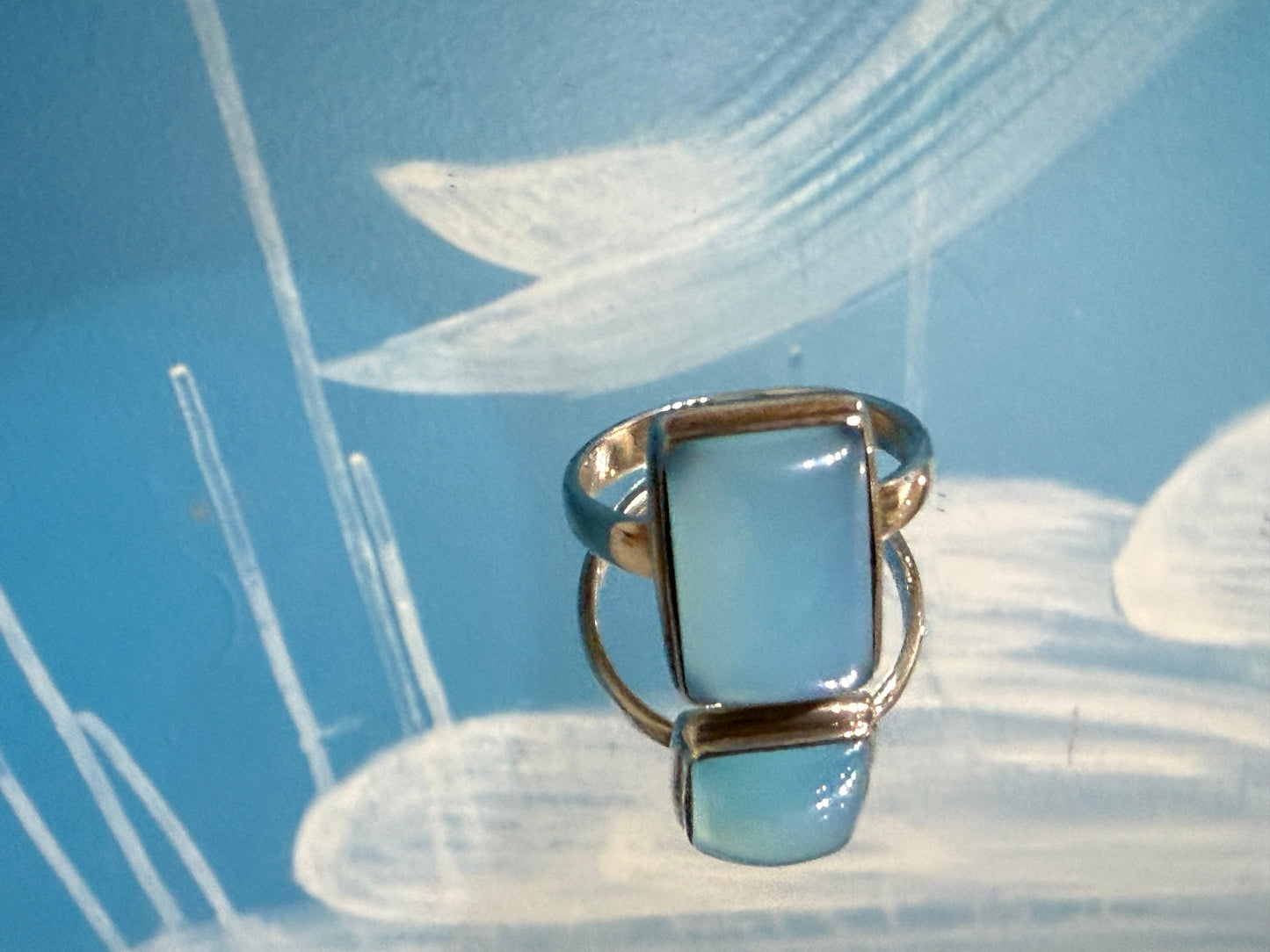 Blue Chalcedony Ring, size 9  — The Stone of Gentle Expression Crystal Wellness