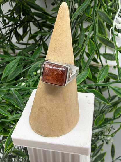 Sunstone Sterling Silver Ring Size 7 Crystal Wellness