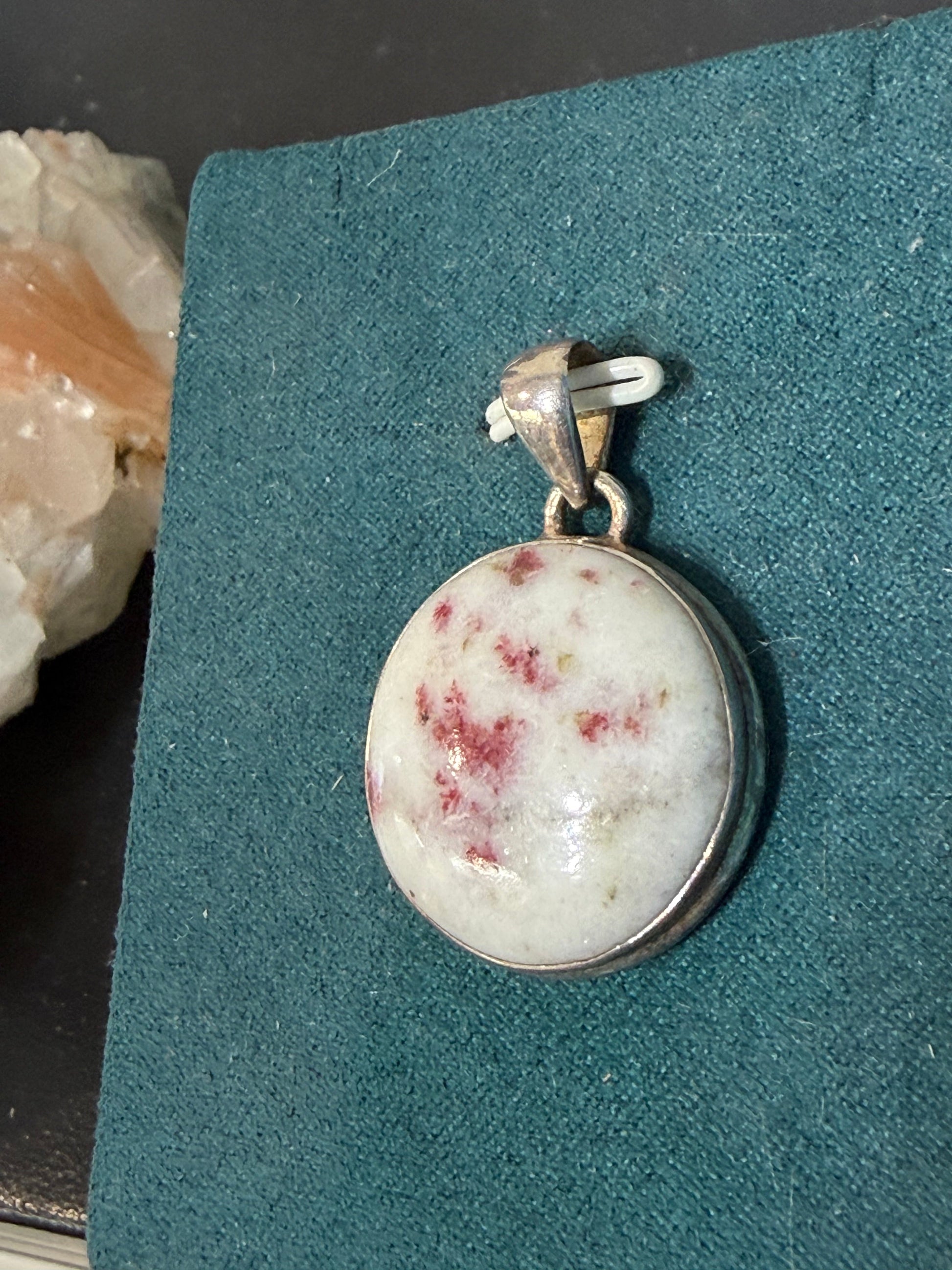 Cinnabar Pendant – The Stone of Transformation & Sacred Power ✨, 25mmx25mm Crystal Wellness