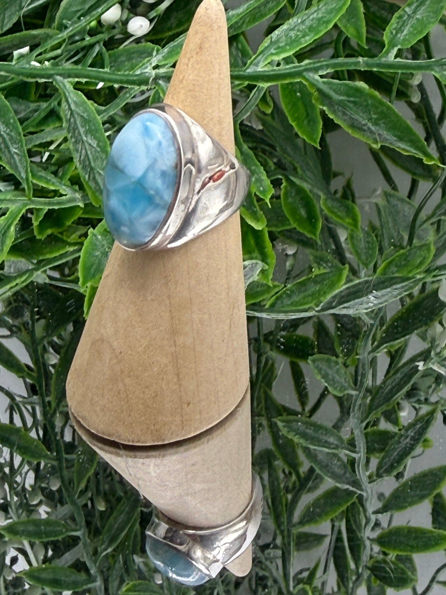 Larimar Sterling Silver Men’s Ring – Size 5 Crystal Wellness