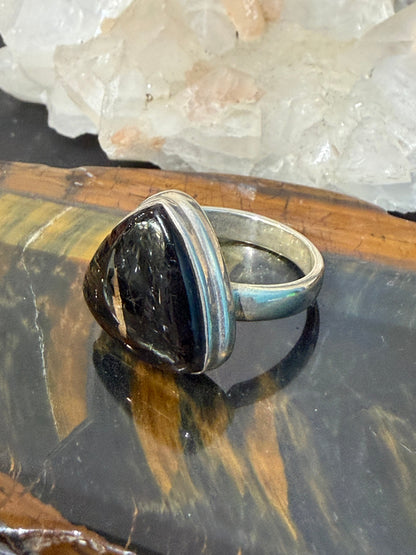 Nuummite Ring — The Stone of Deep Protection & Inner Power, size 8.75 Crystal Wellness