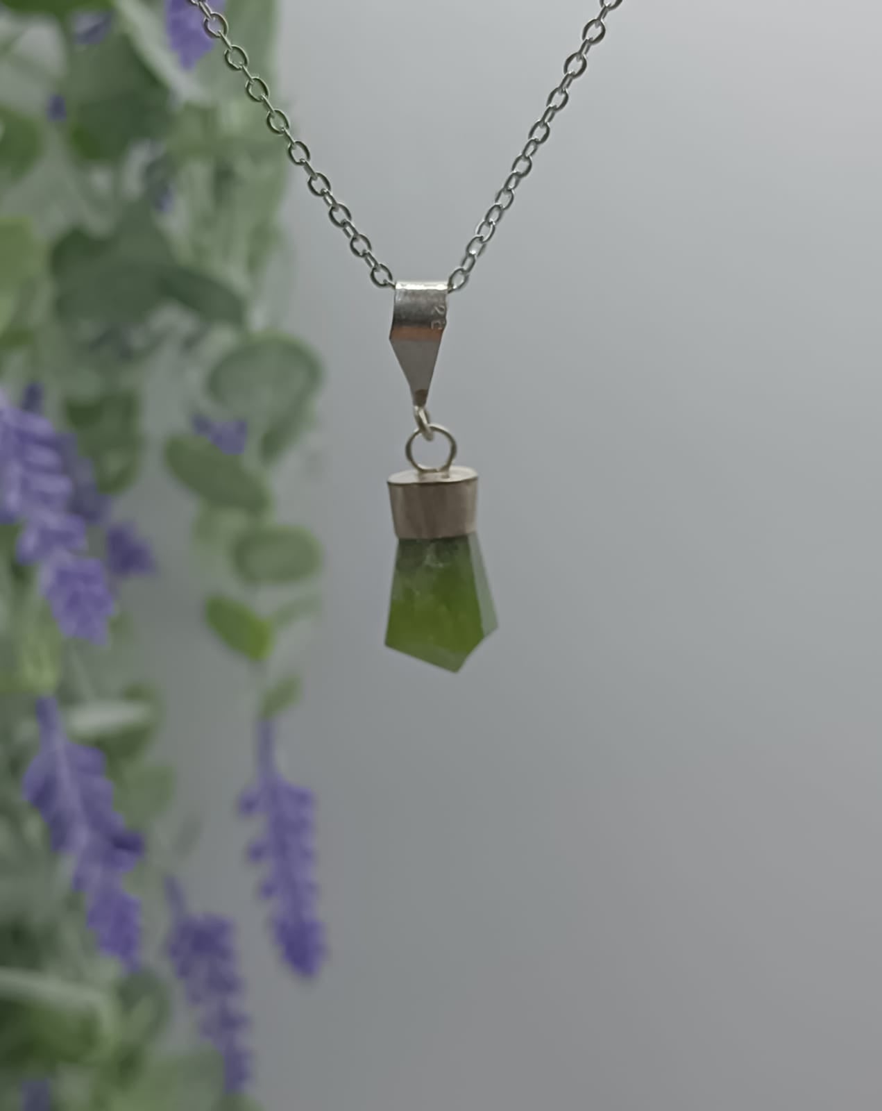 Peridot 925 Sterling Silver Pendant (Chain included)
