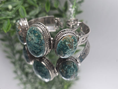 Chrysocolla 925 Sterling Silver Bracelet Crystal Wellness