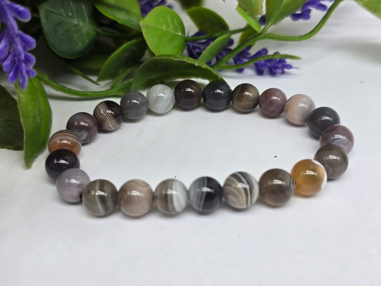 Botswana Agate Beads Bracelet Crystal Wellness
