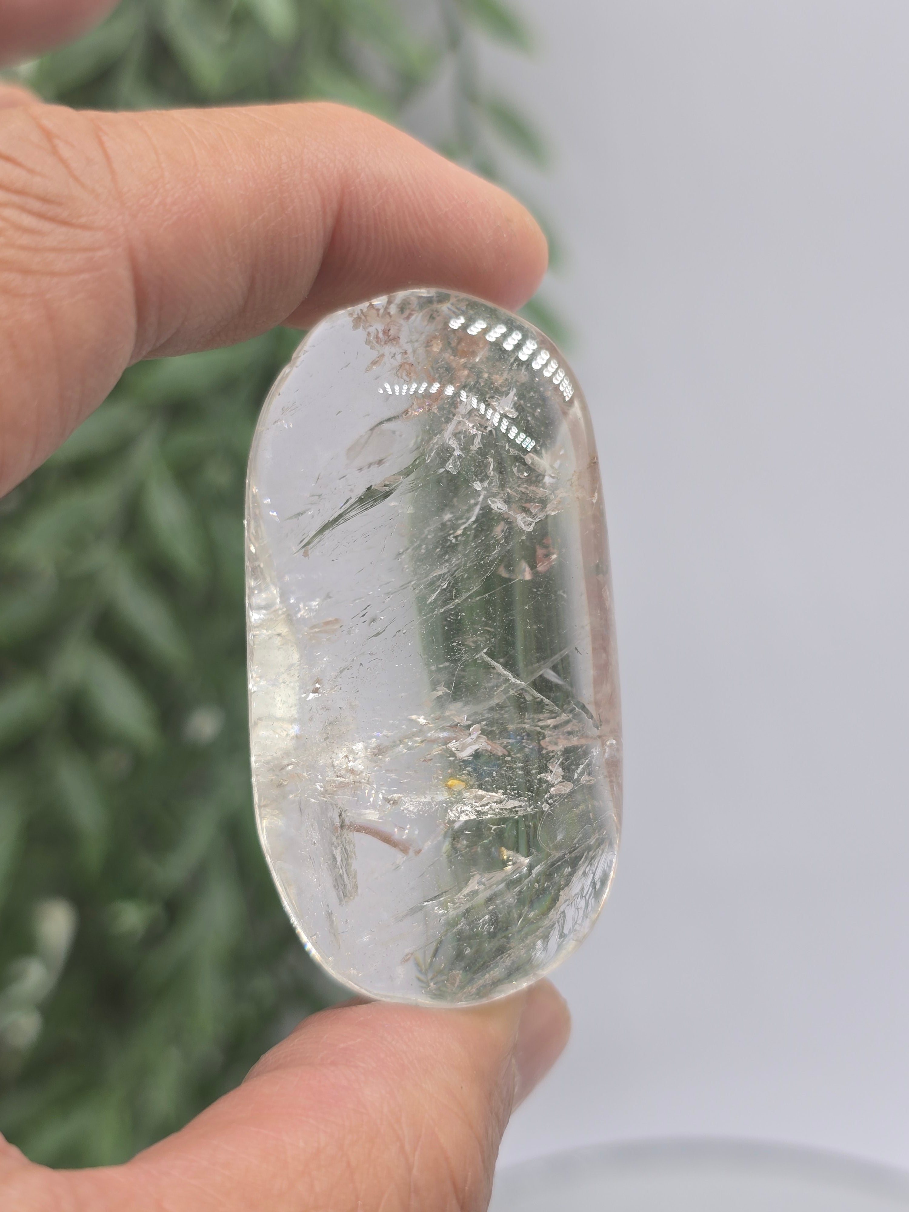 Clear Quartz Palm Stone AAA Grade Crystal Wellness