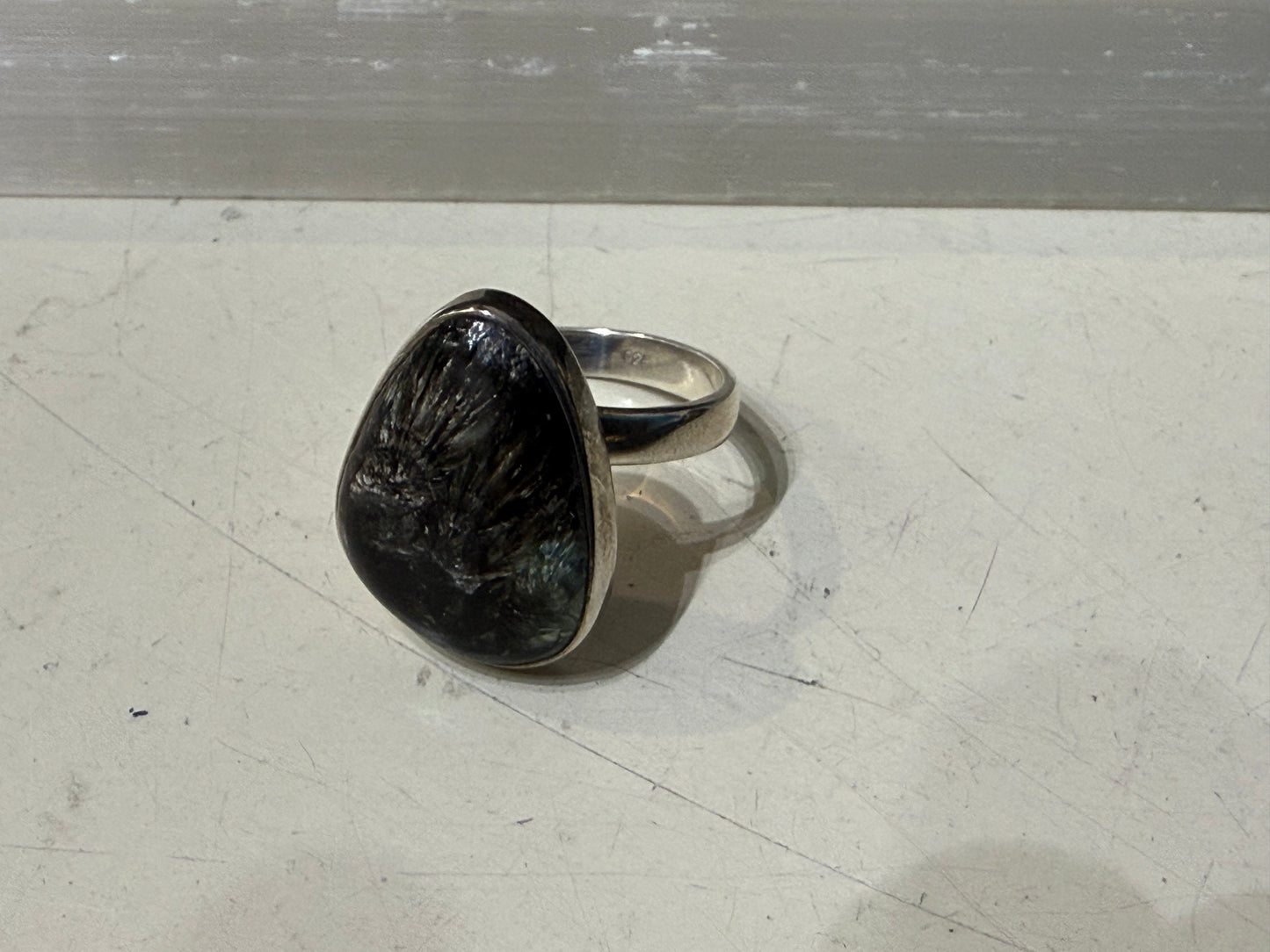 Golden Seraphinite Ring, size 7.5 adjustable – Wings of Light & Divine Alignment Crystal Wellness