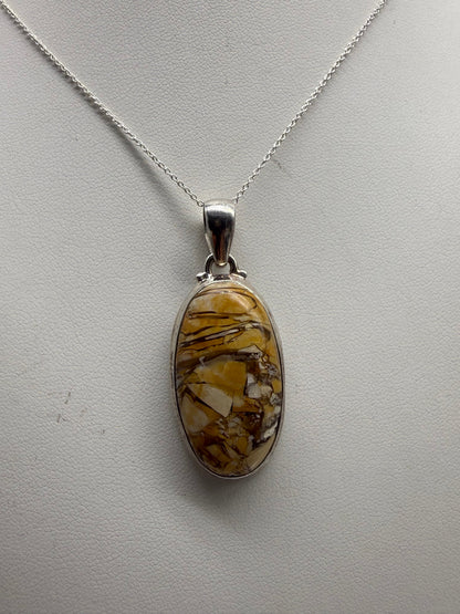 Picture Jasper Sterling Silver Pendant - 31x17 mm Crystal Wellness