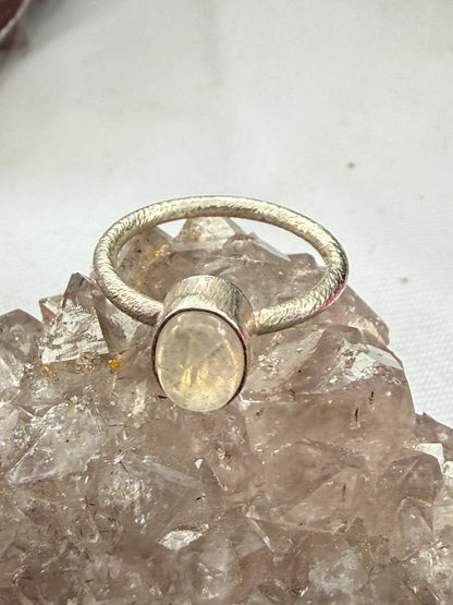Moonstone Ring – Sterling Silver | Intuition, New Beginnings & Divine Feminine Energy, size 6 Crystal Wellness