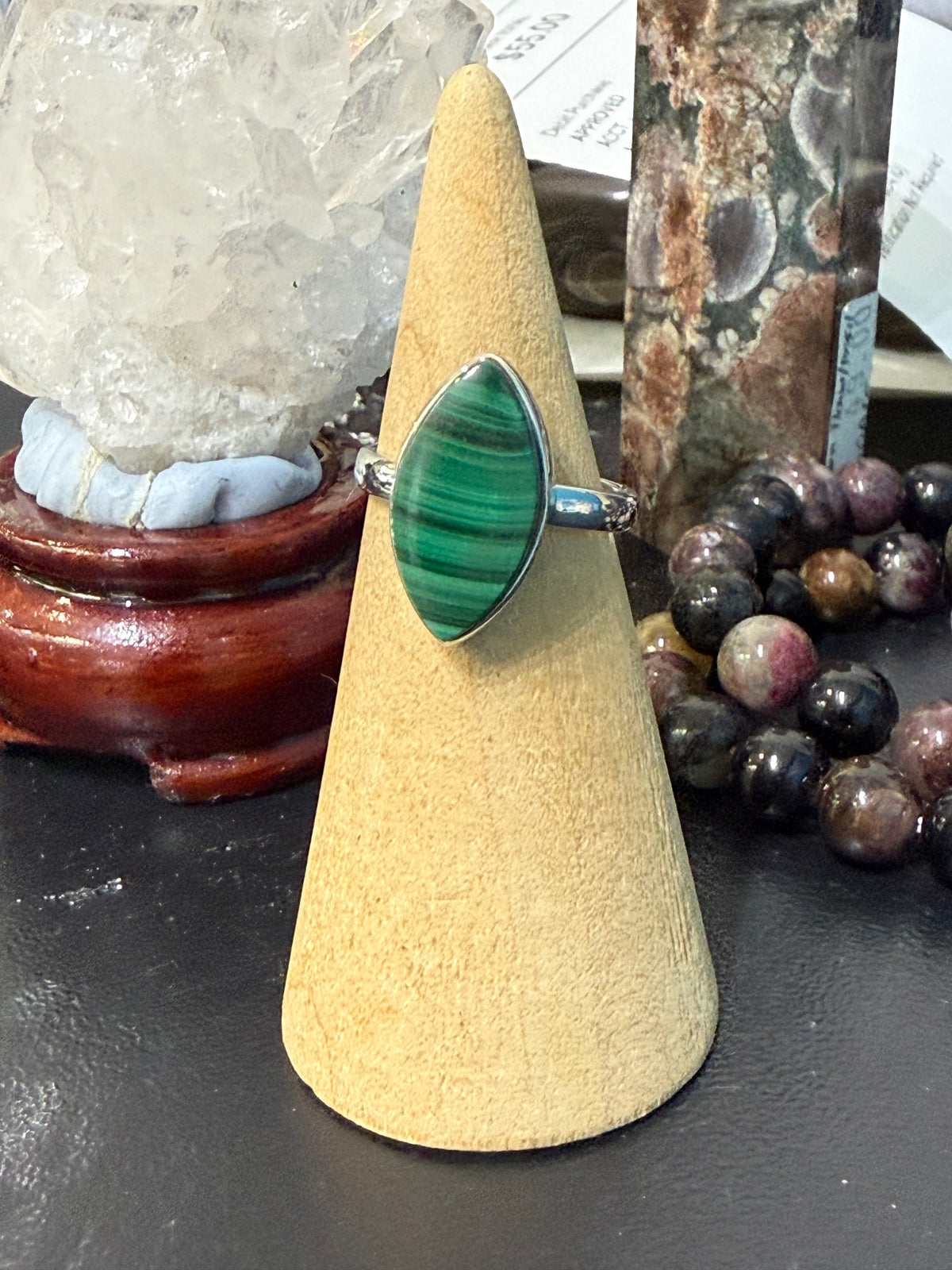 Malachite Ring, 5.75
Stone of Transformation, Protection & Abundance Crystal Wellness