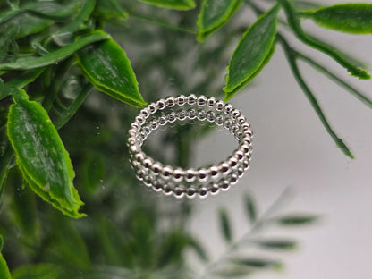 Sterling Silver Band Ring – Ball Design Crystal Wellness