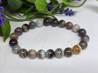 Botswana Agate Beads Bracelet Crystal Wellness
