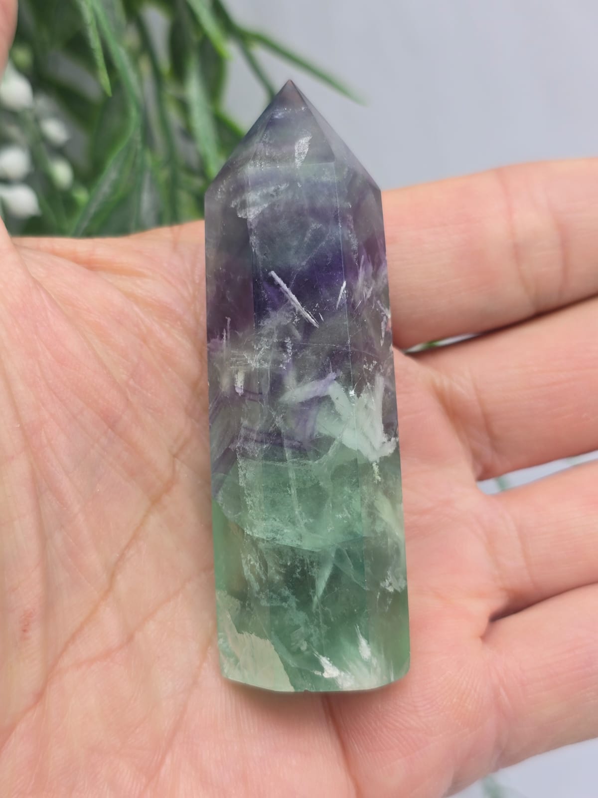Multicolour Fluorite Point Crystal Wellness