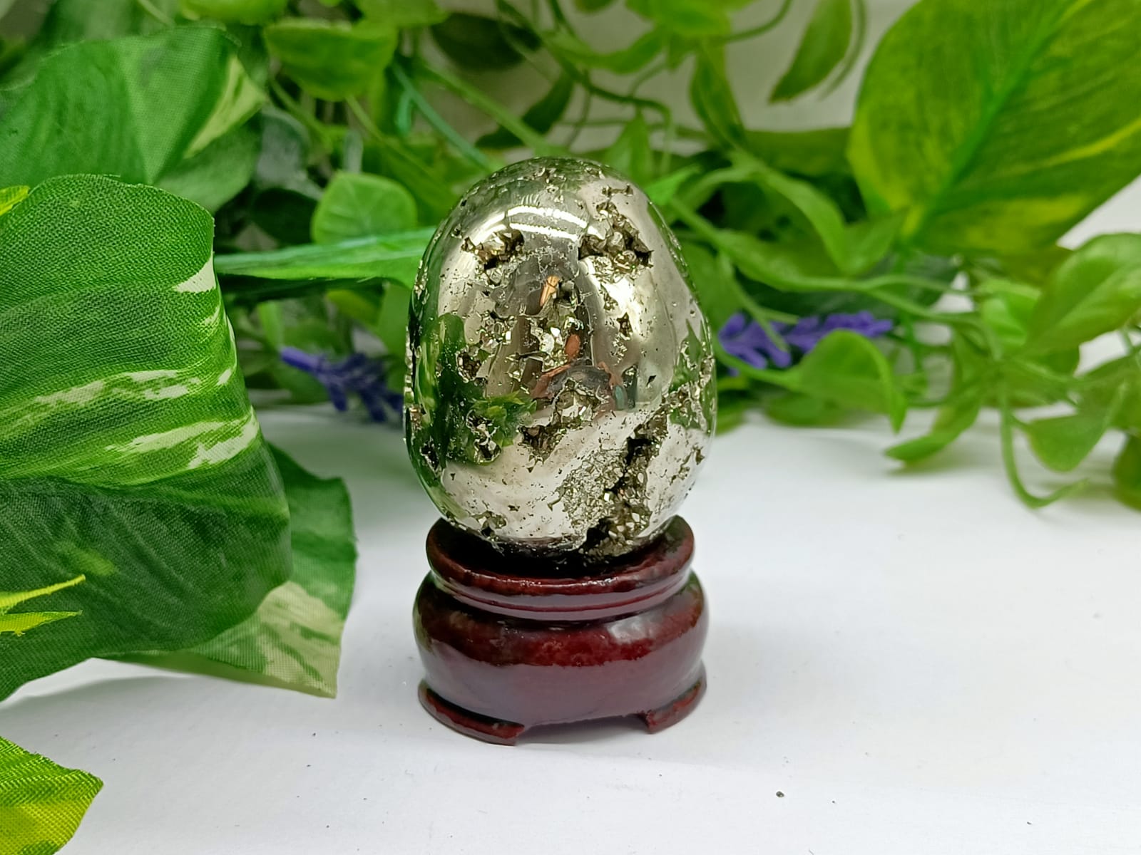 Pyrite Egg (Stand included) Crystal Wellness