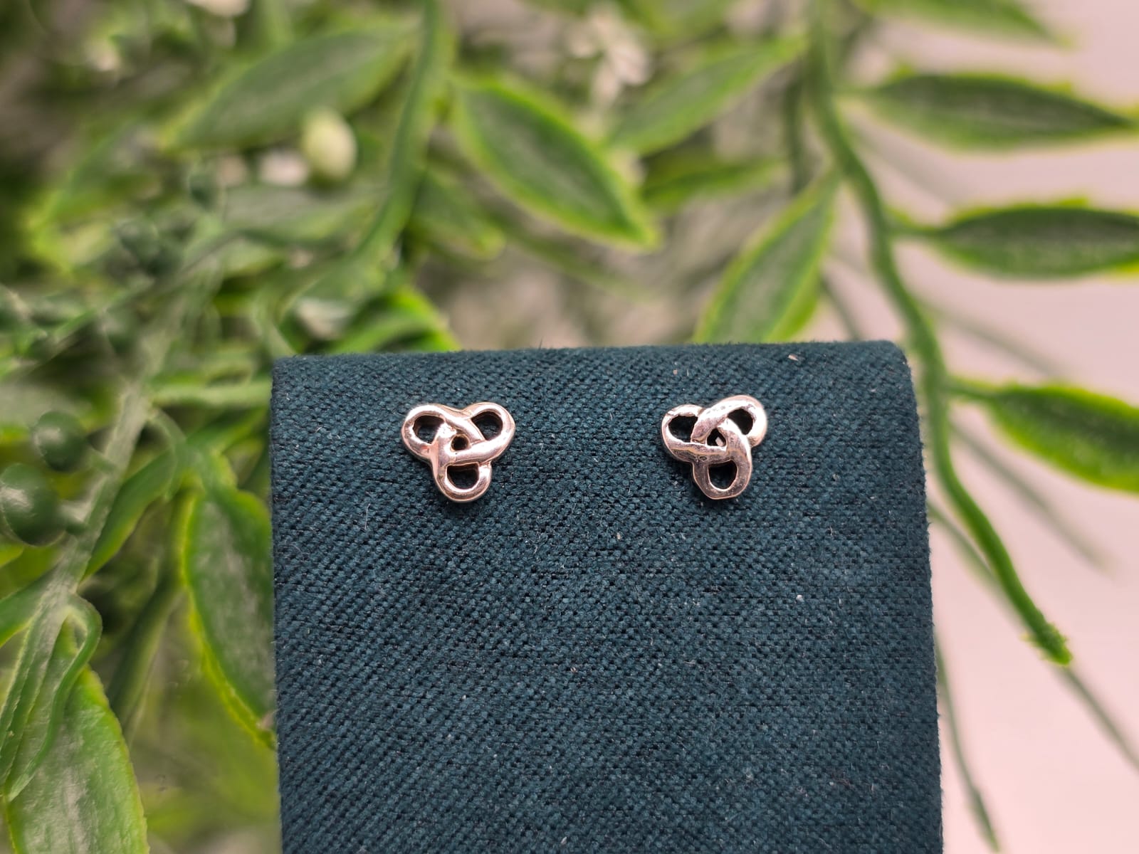 Trinity Sterling Silver Stud Earrings Crystal Wellness