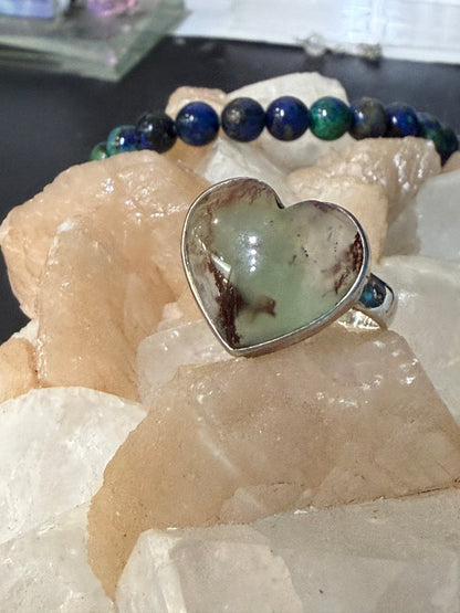 Aquaprase Ring, size 8.5 — The Stone of Calm & Renewal Crystal Wellness