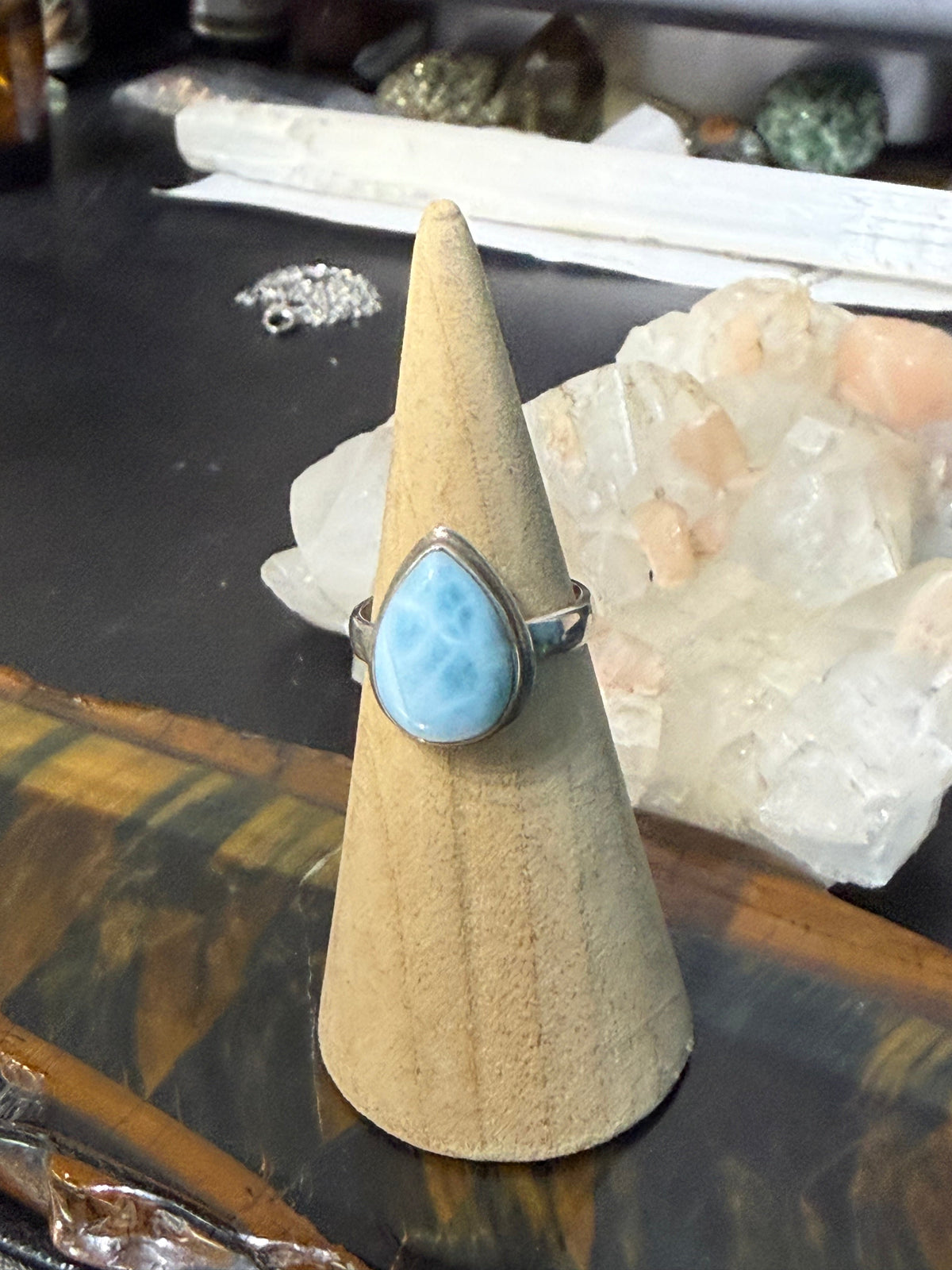 Larimar Ring — Ocean of Serenity, size 6 Crystal Wellness